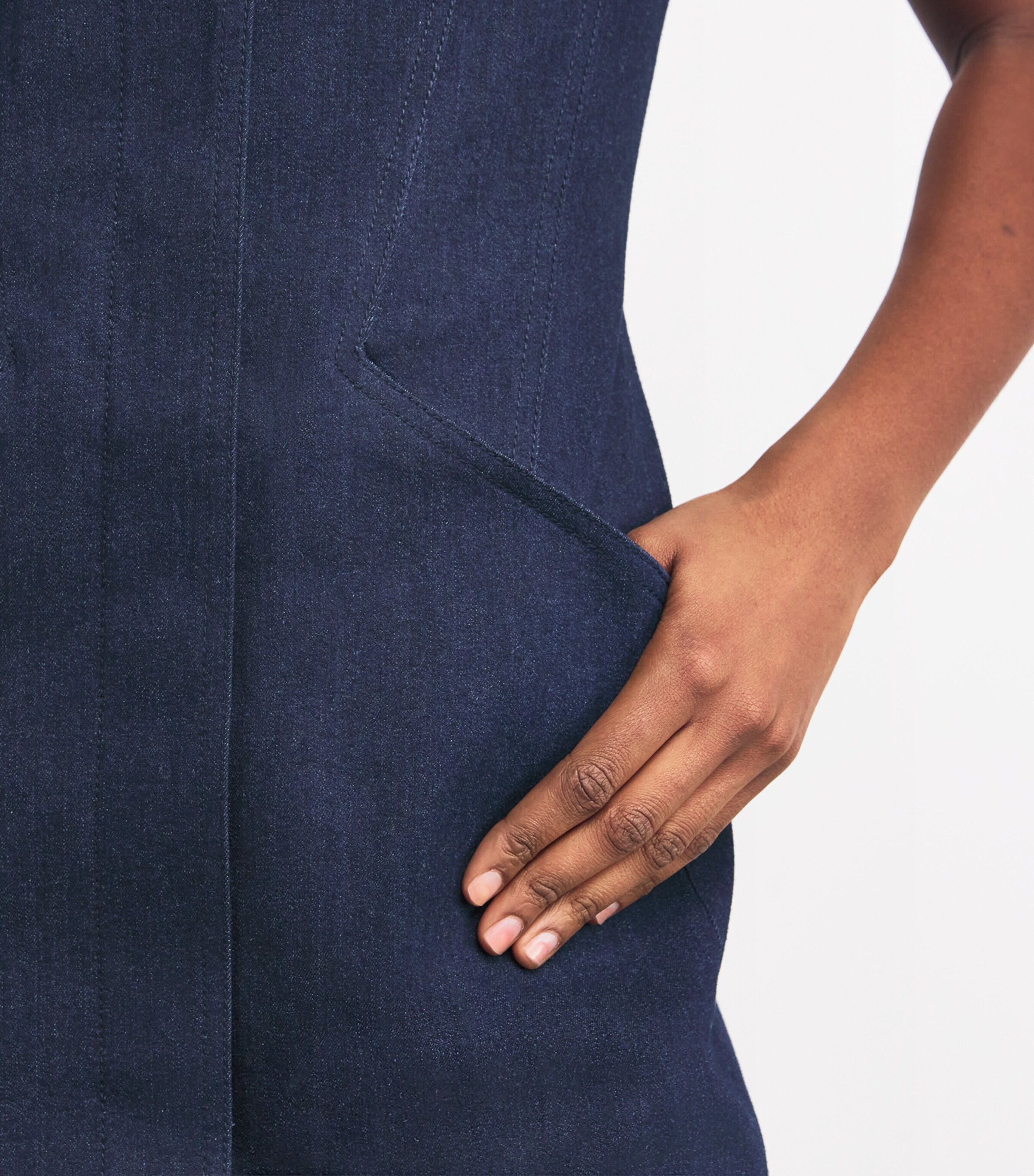 Serina Denim Mini Dress DARK OXFORD Image 6