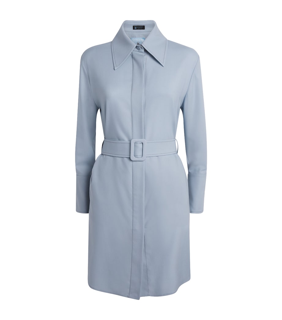 Colombo Womens Cashmere Oversized Belted Shirt Flower Print Blue Sky Image 1
