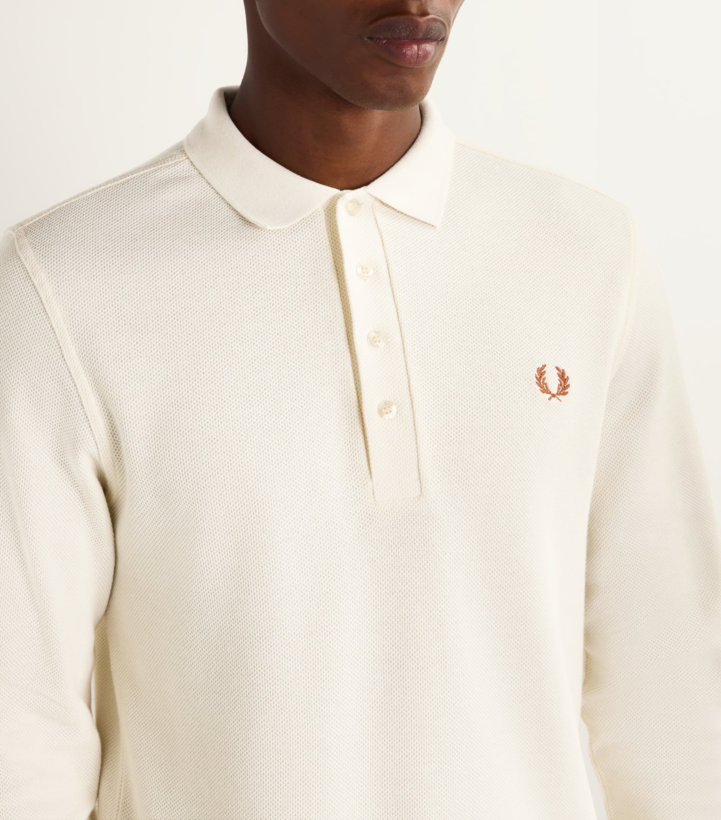 Cotton Logo Polo Shirt 560-ECRU Image 6
