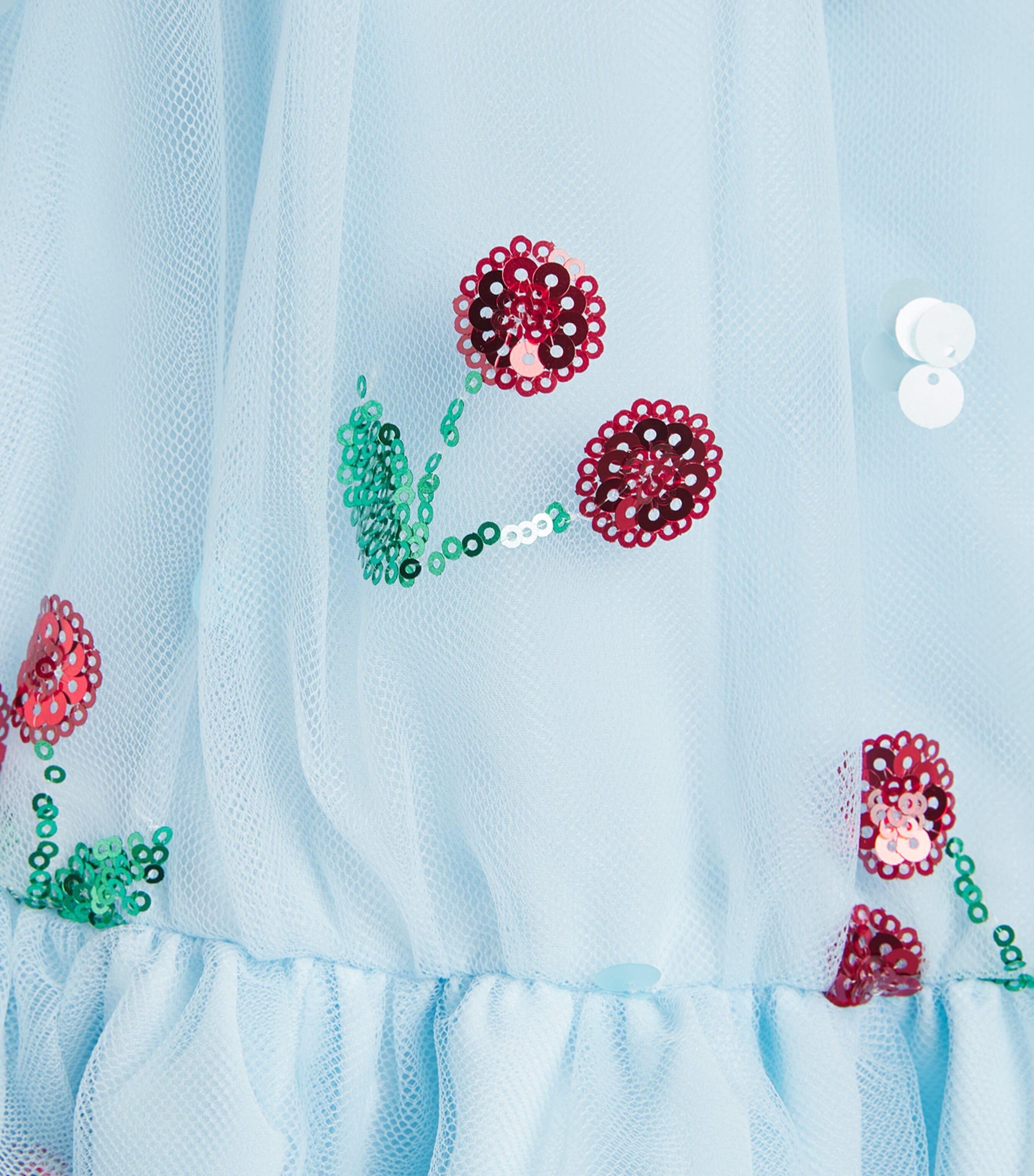 Self-Portrait Kids Tulle Embellished Cherry Dress (4-12 Years) Image 3
