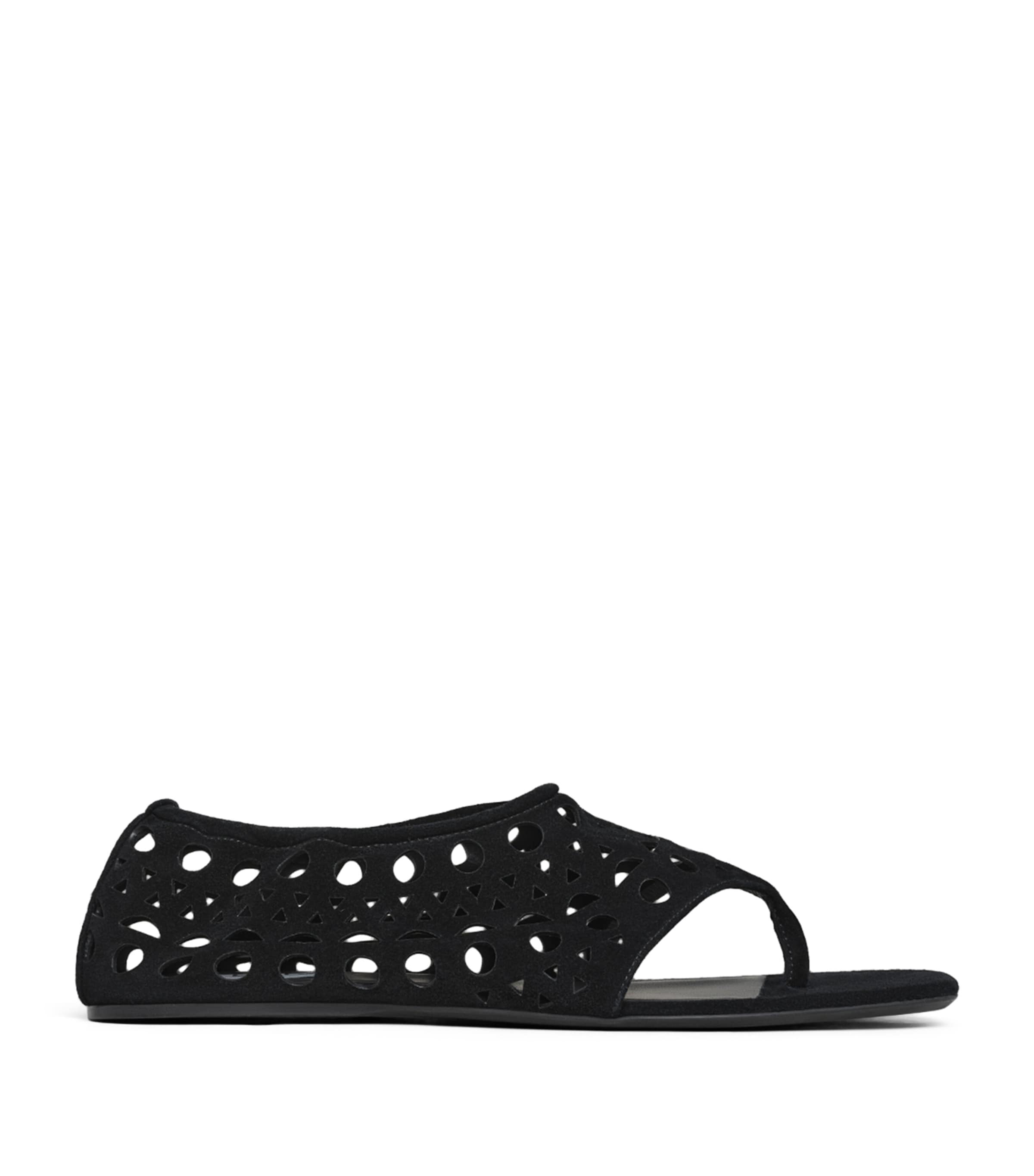 Alaïa Suede Vienne Thong Sandals Black Image 1