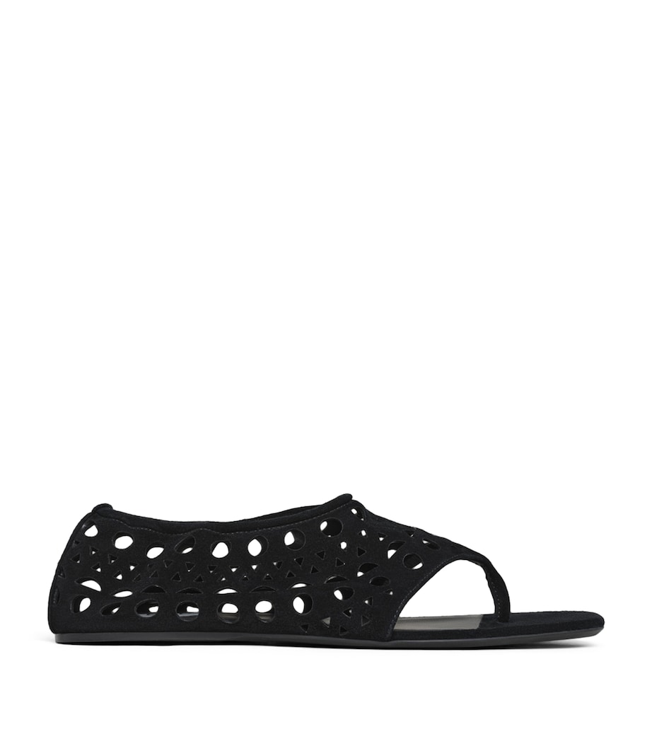 Alaïa Suede Vienne Thong Sandals Black Image 1