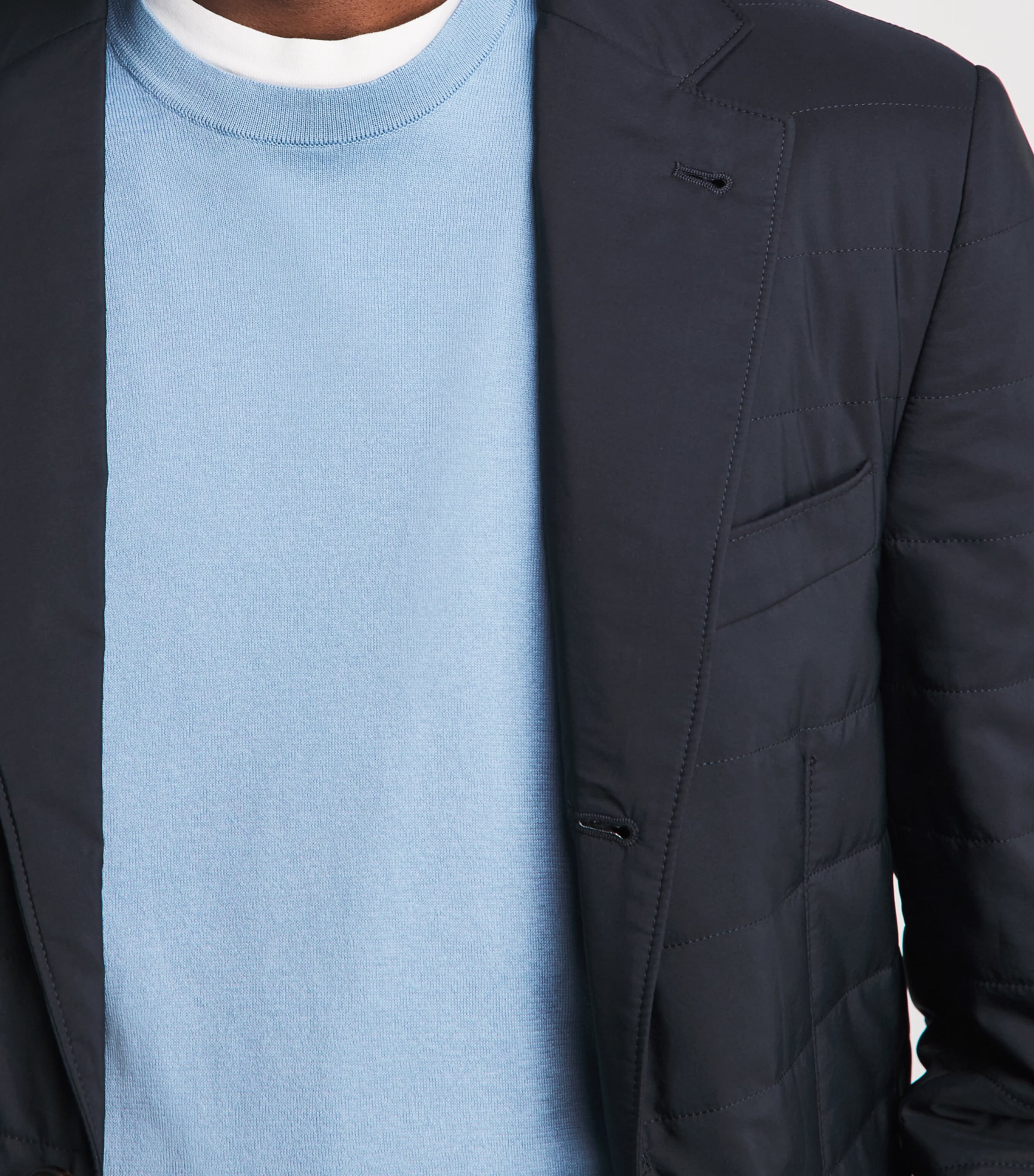 Corneliani Mens Technical Quilted Blazer Dark Blue Image 3
