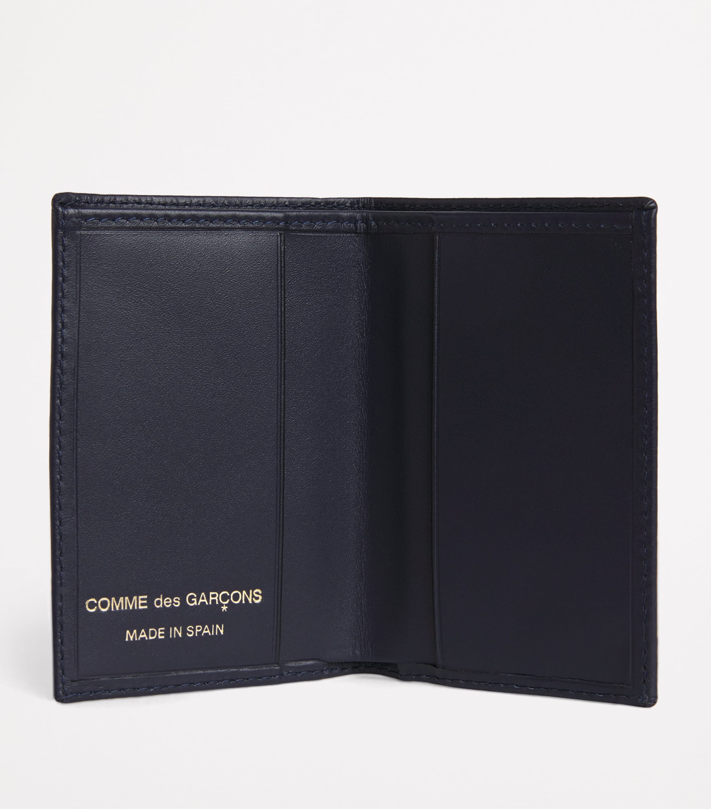 Leather Bifold Card Holder NAVY Image 2