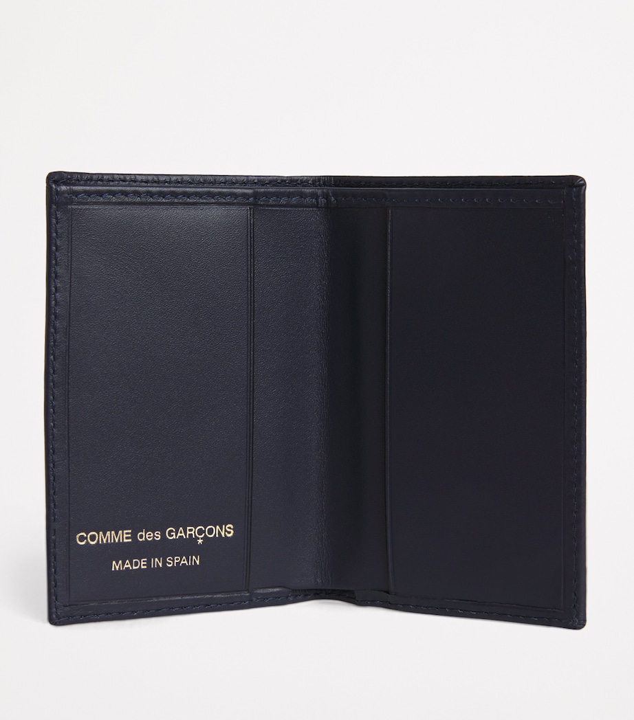 Leather Bifold Card Holder NAVY Image 2