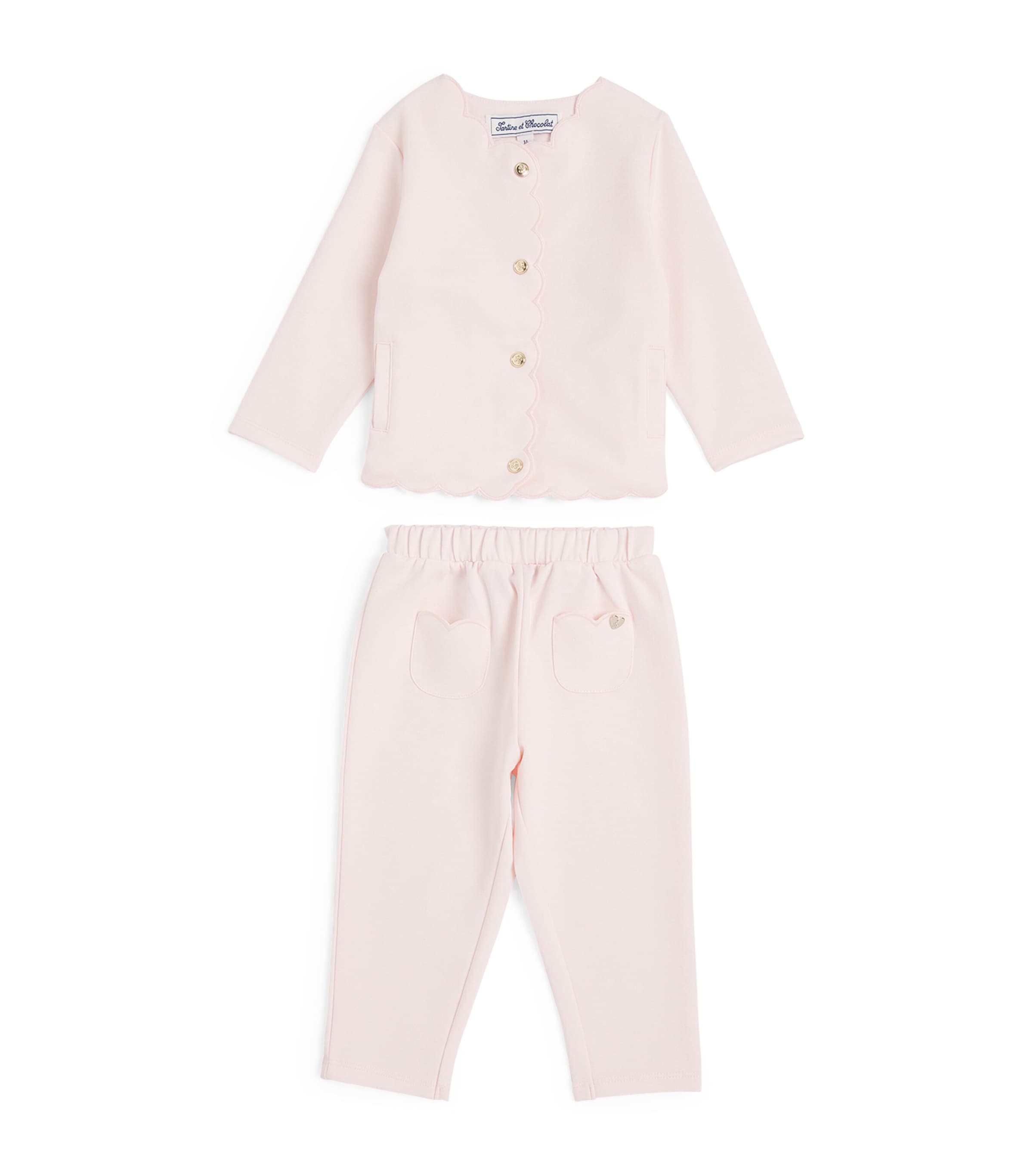Tartine Et Chocolat Jacket And Trousers Set In Pink