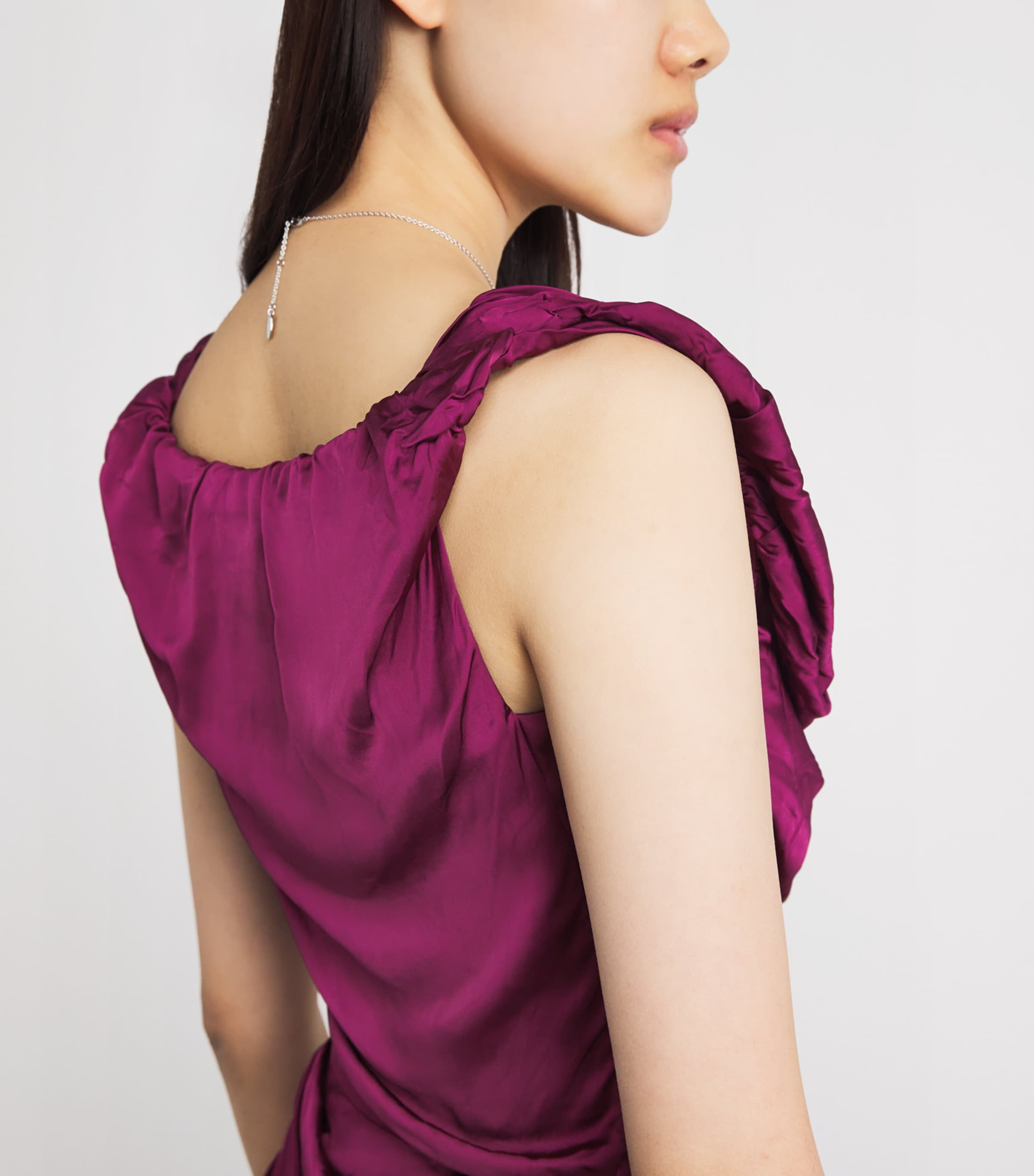 Vivienne Westwood Womens Satin Twisted Ginnie Mini Dress Burgundy Image 5