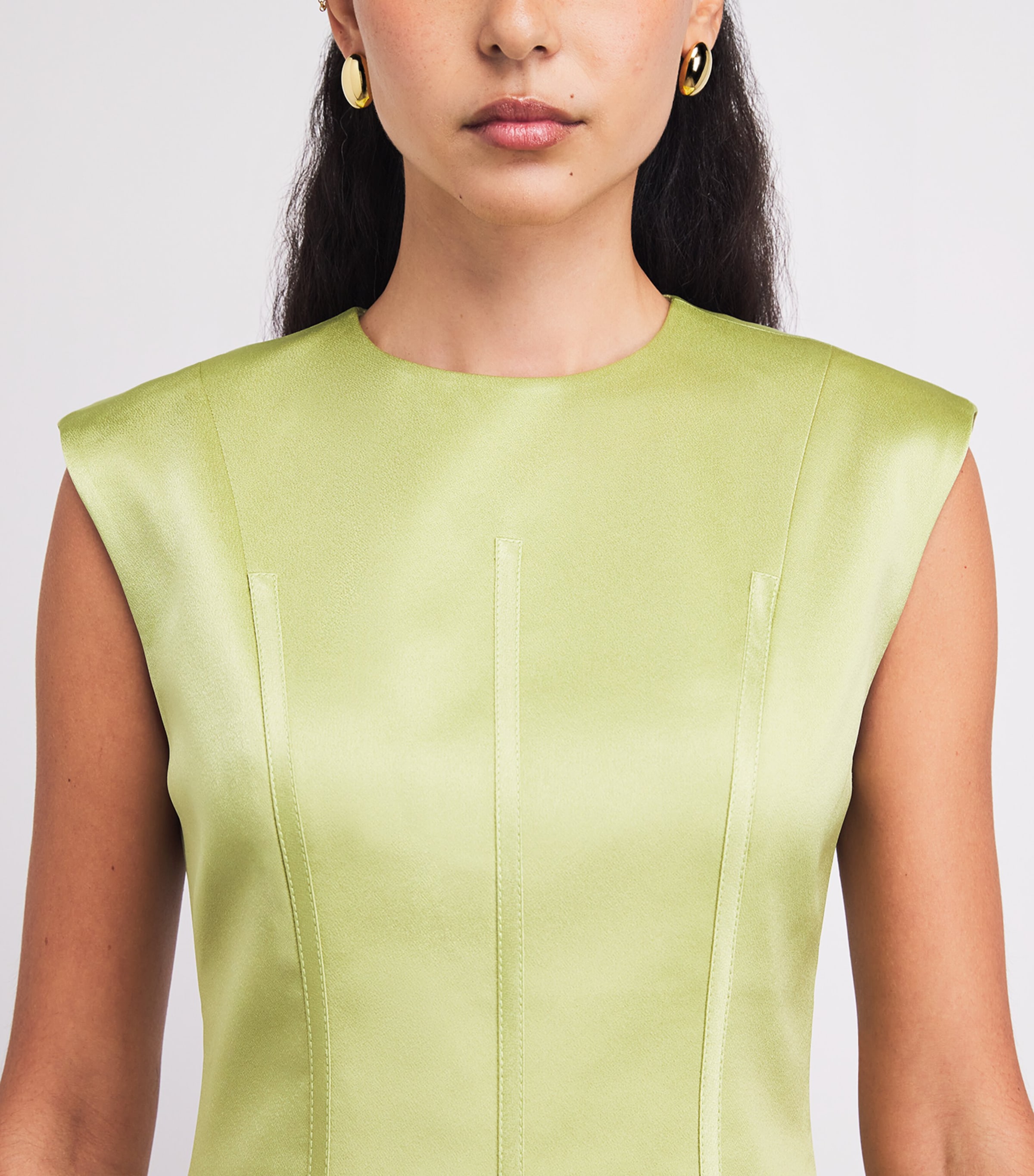 Rachel Gilbert Womens Satin Hallie Mini Dress Lime Image 3