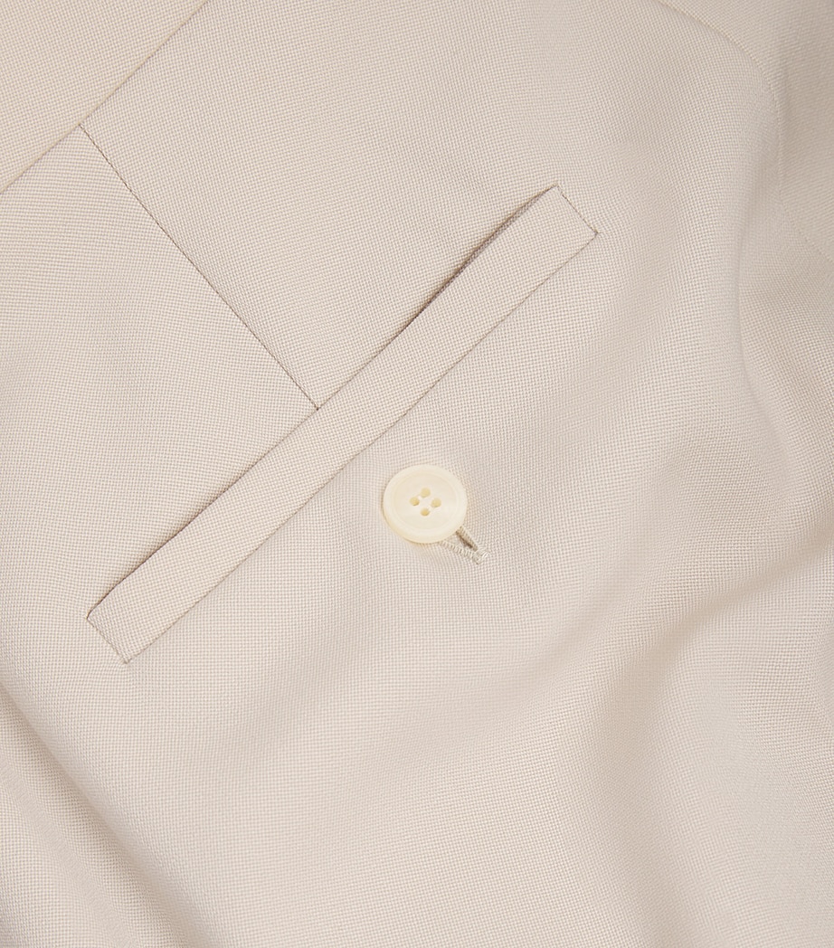 Virgin Wool Straight Tailored Trousers IVORY Image 5