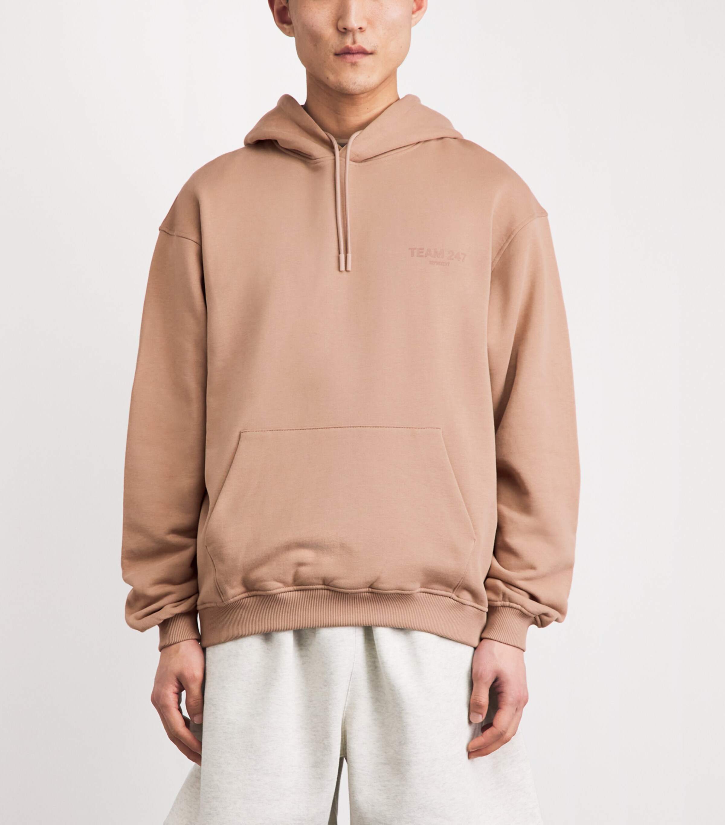 Represent 247 Mens Cotton Team 247 Hoodie Clay Image 4