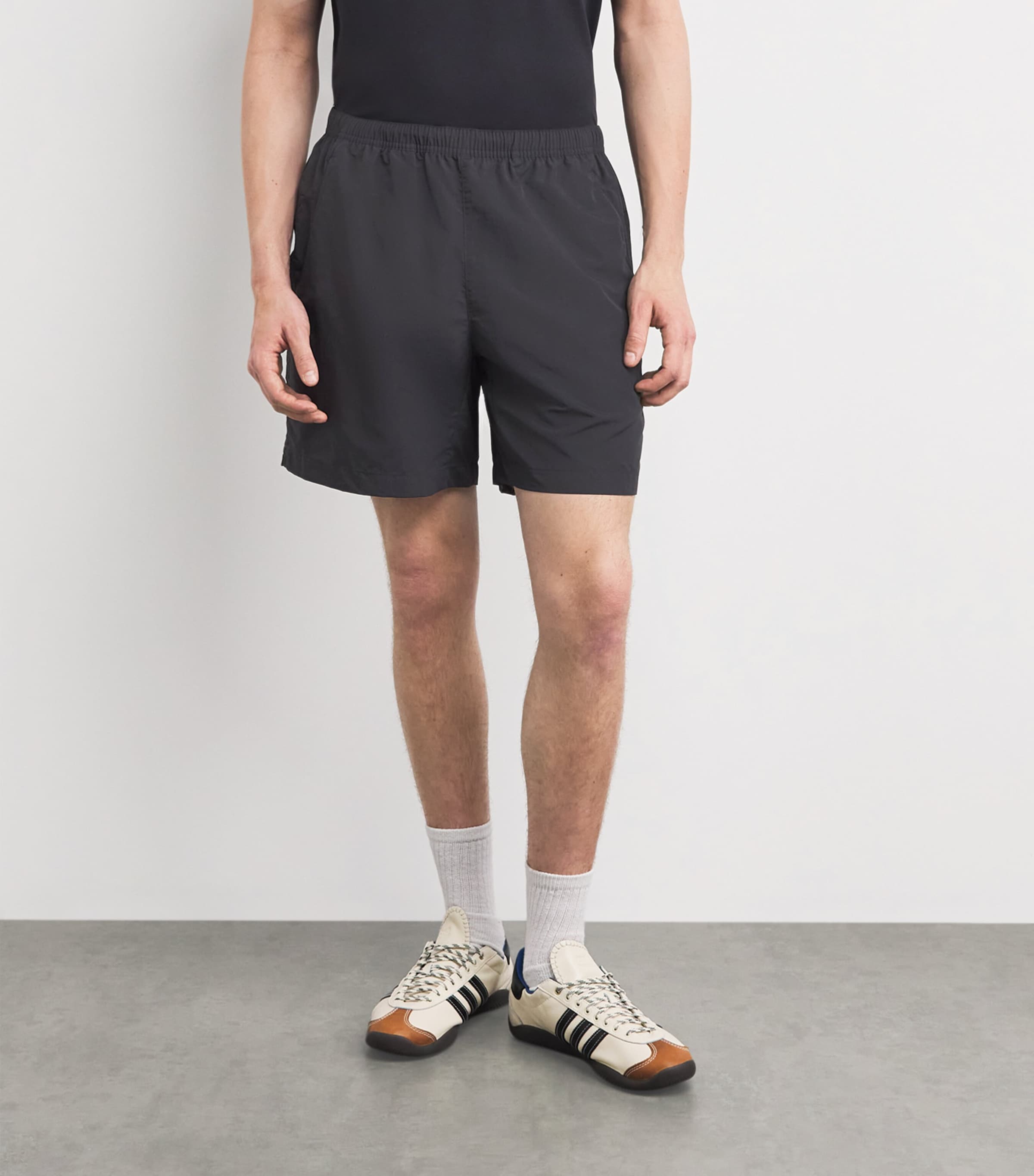 Fred Perry Mens Logo Tennis Shorts Anchor Grey Image 4