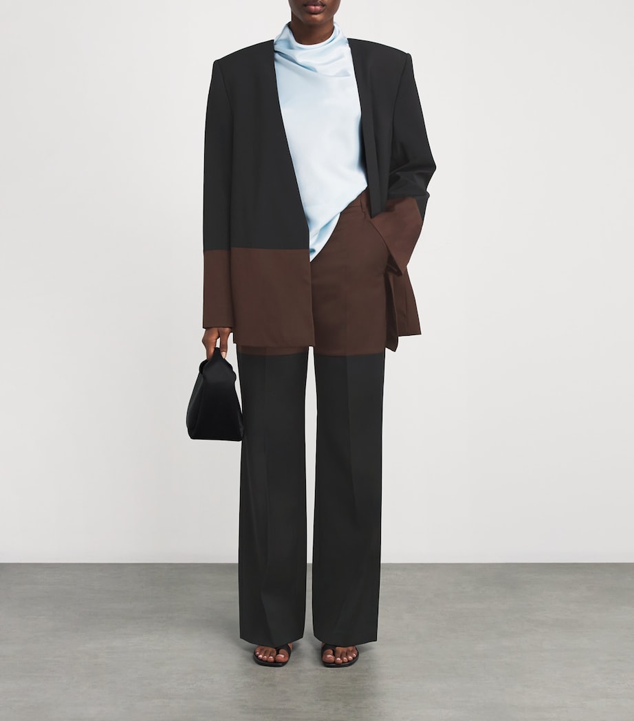 Oversized Two-Tone Vault Blazer DBLK BLACK/CHOCOLATE Image 2