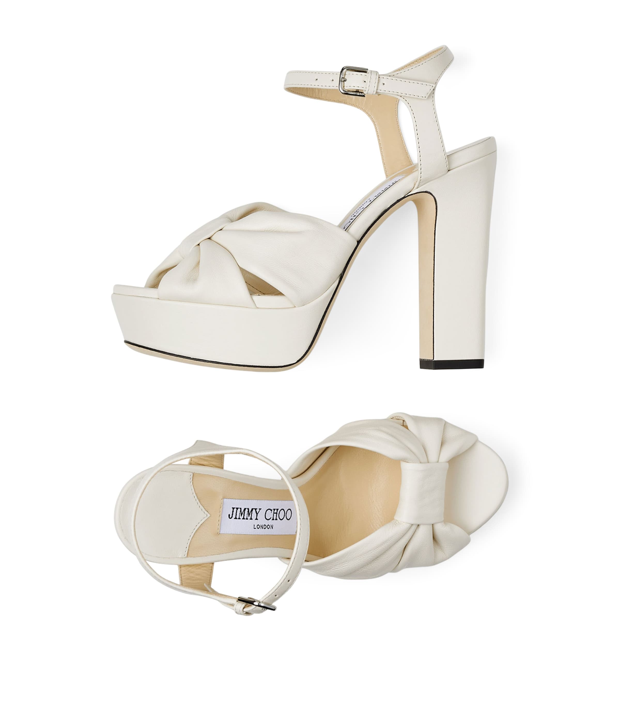 Heloise 120 Leather Sandals LATTE Image 3
