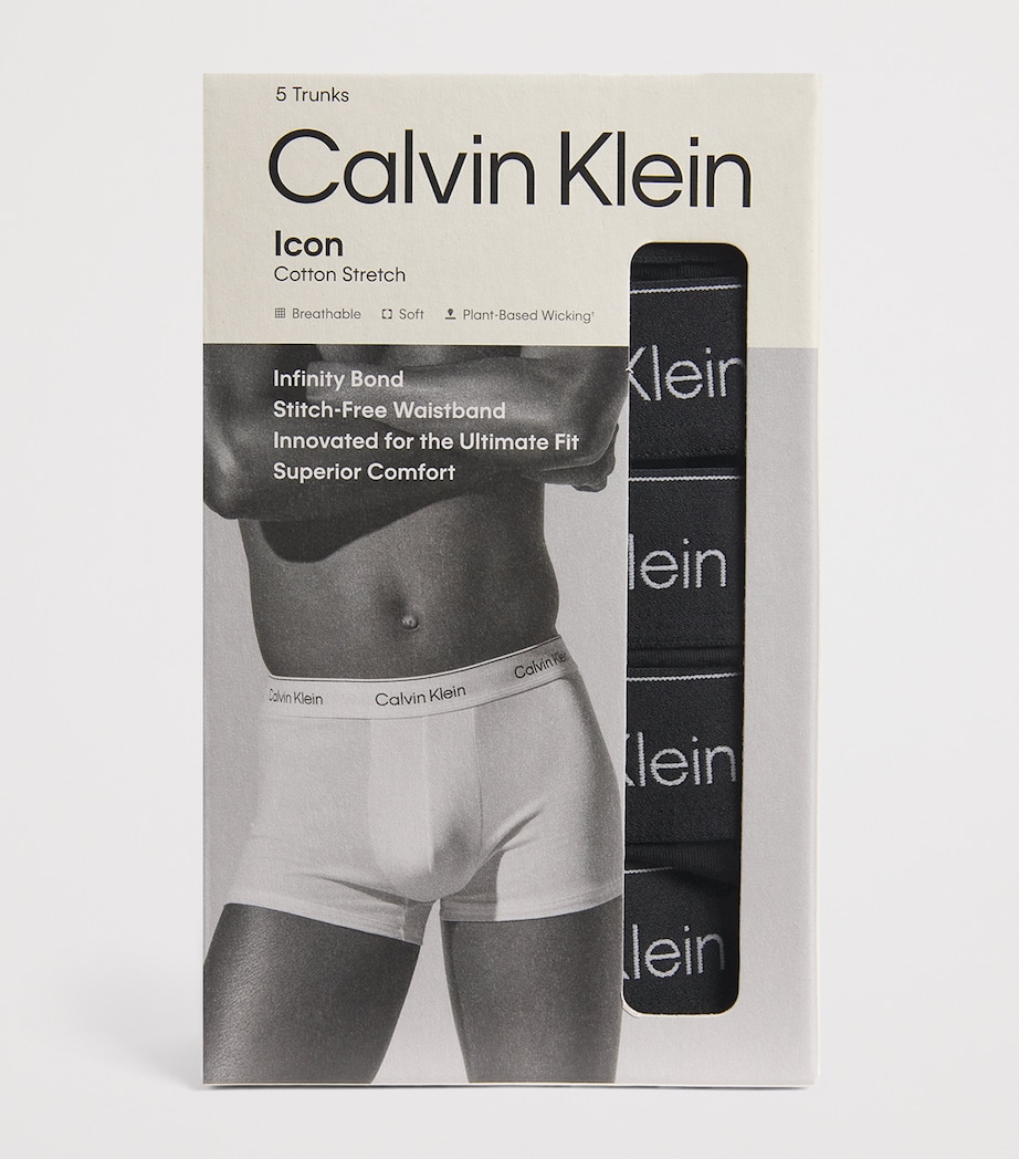 Calvin Klein Mens Cotton Stretch Icon Trunks (Pack of 5) Black Black Image 4