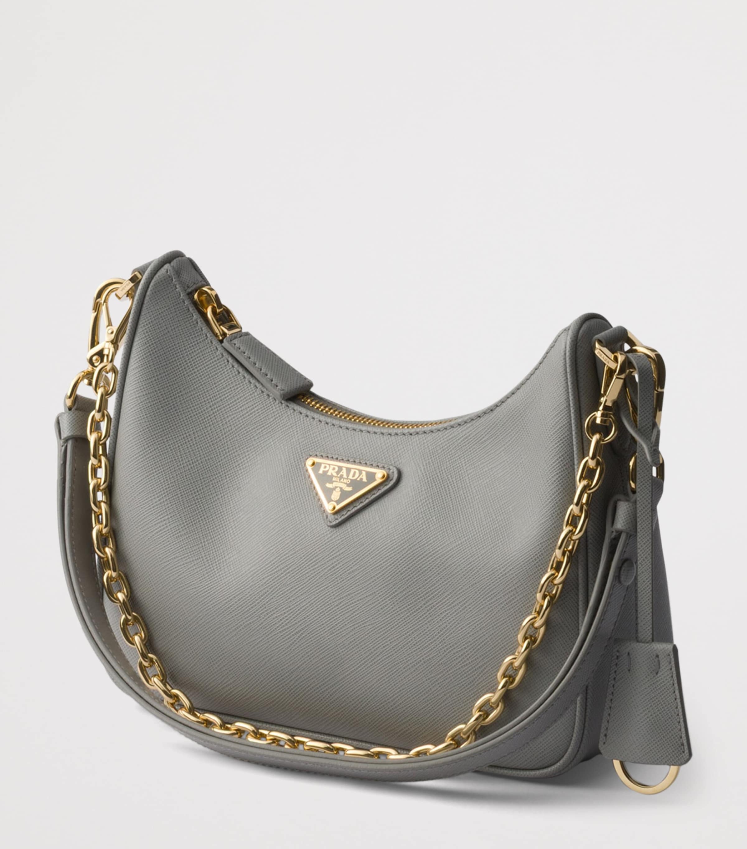 Prada Mini Saffiano Leather Re-Edition Bag Grey Image 2