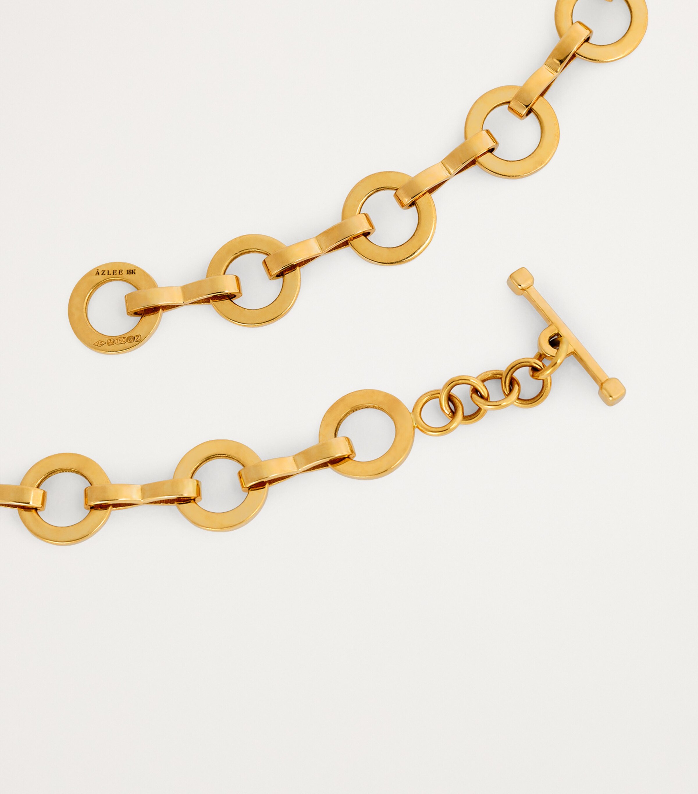 Azlee Yellow Gold Heavy Circle Link Chain Necklace Yellow Gold Image 5