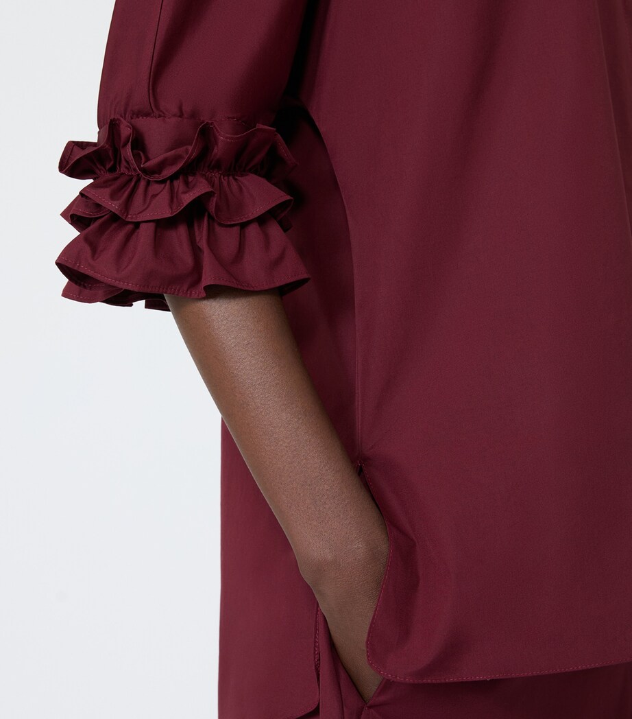 Max Mara Womens Poplin Shirt Ruby Image 5