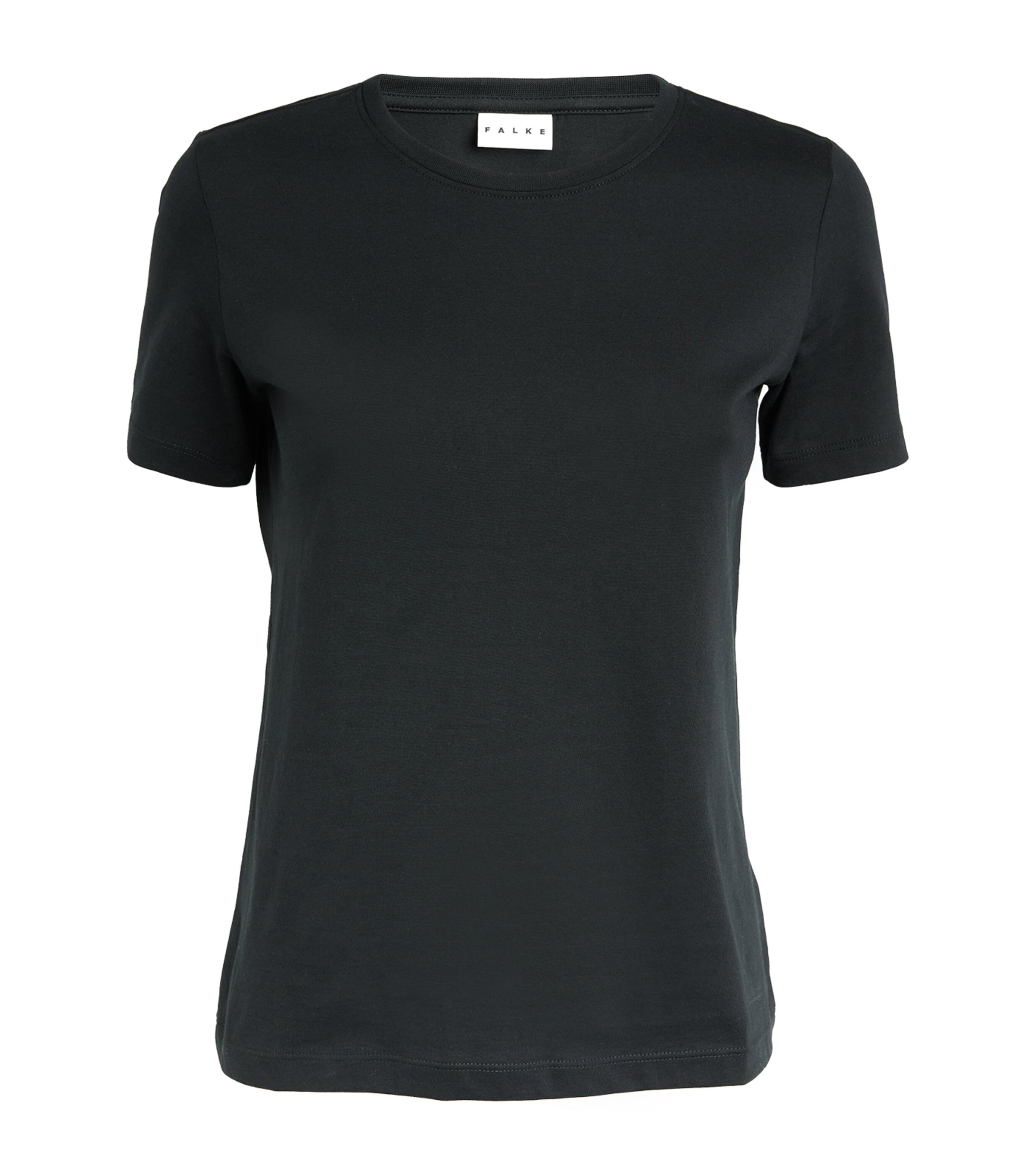 Shop Falke Cotton T-shirt In Black