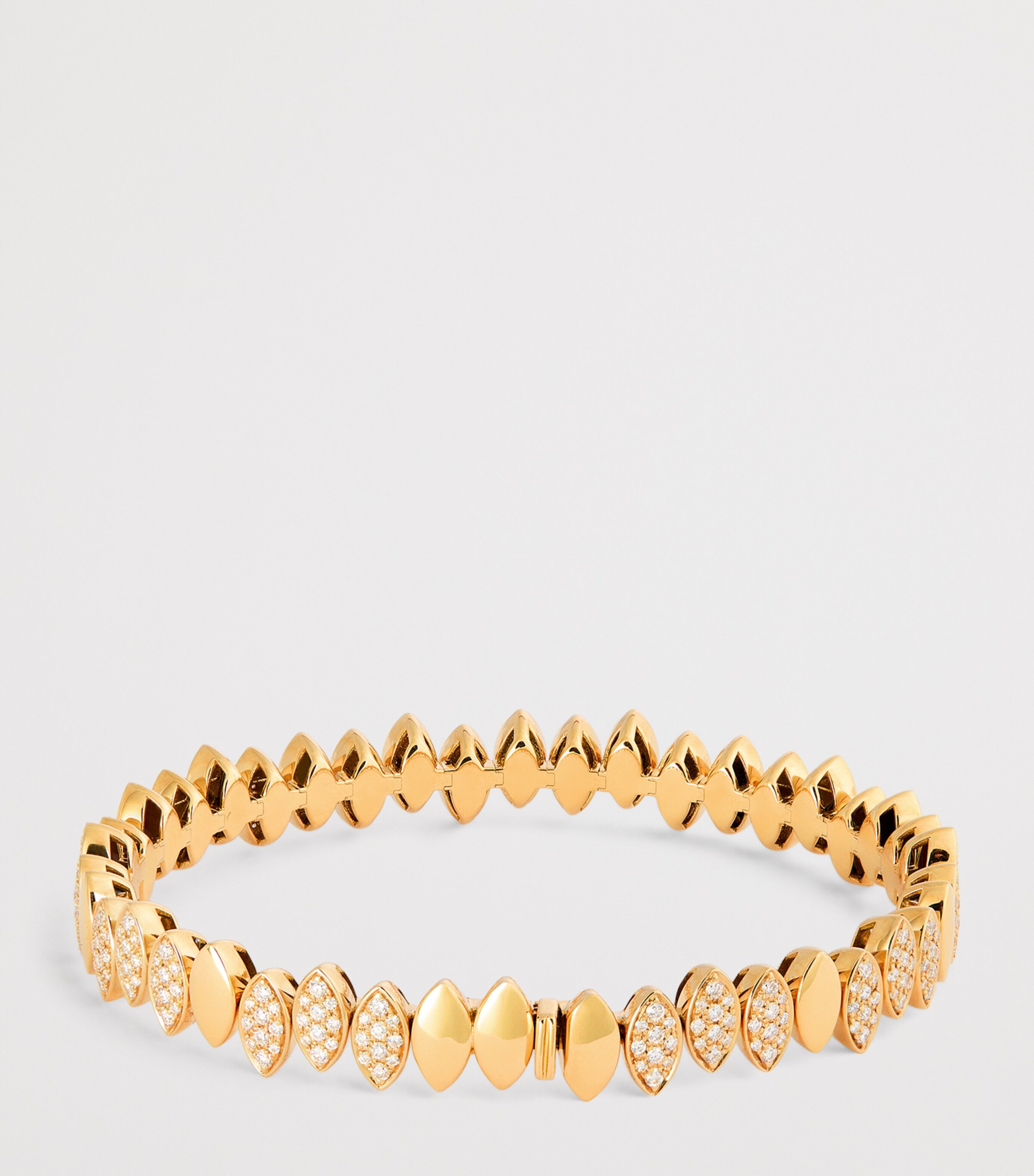 Yellow Gold and Diamond Navette Bangle YELLOW GOLD Image 3