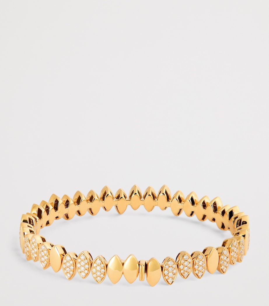 Yellow Gold and Diamond Navette Bangle YELLOW GOLD Image 3