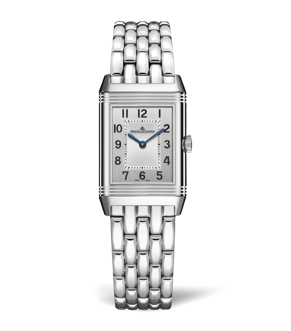 Small Stainless Steel and Diamond Reverso Classic Duetto Watch 21mm