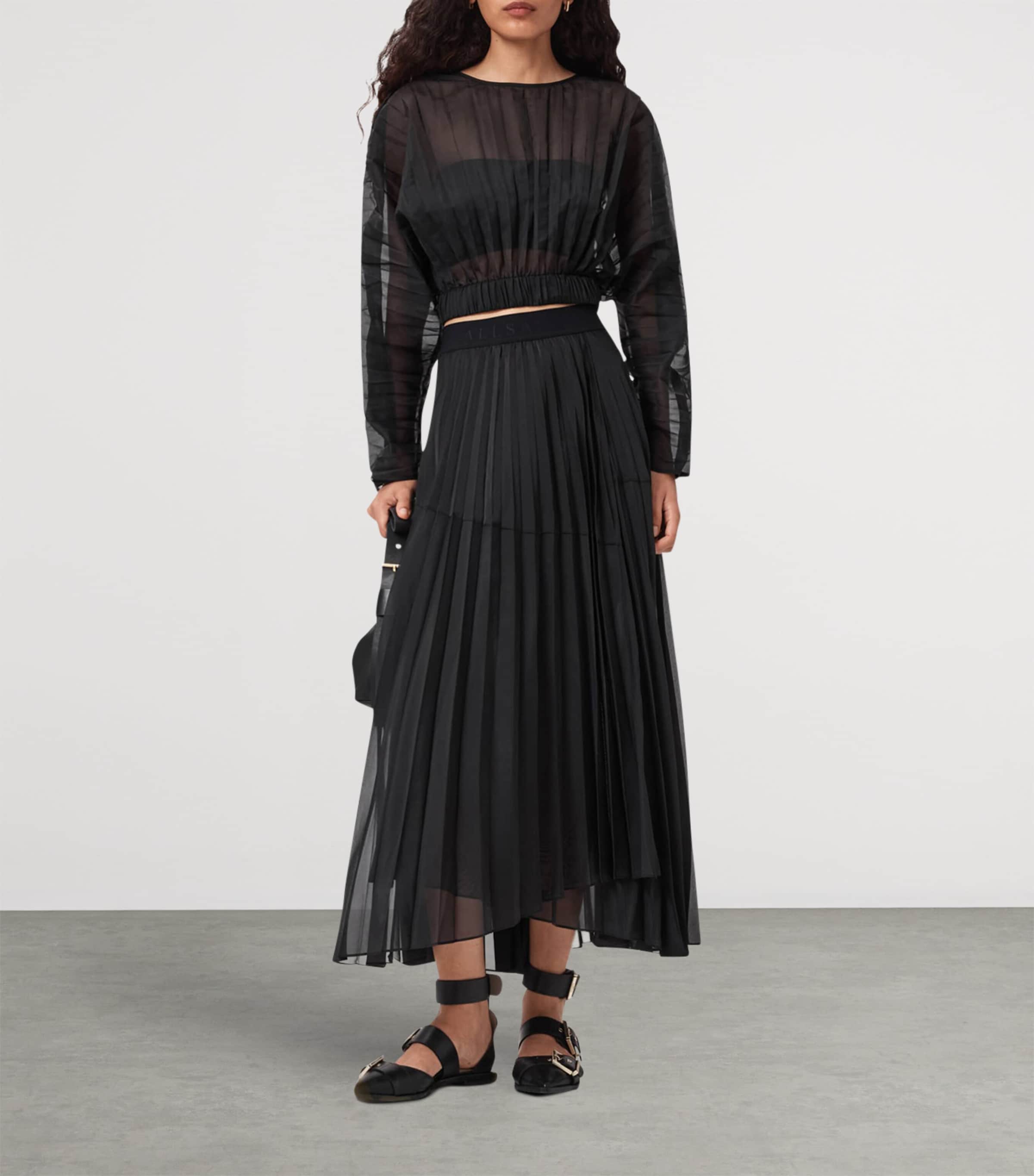 Pleated Micaela Top BLACK Image 2