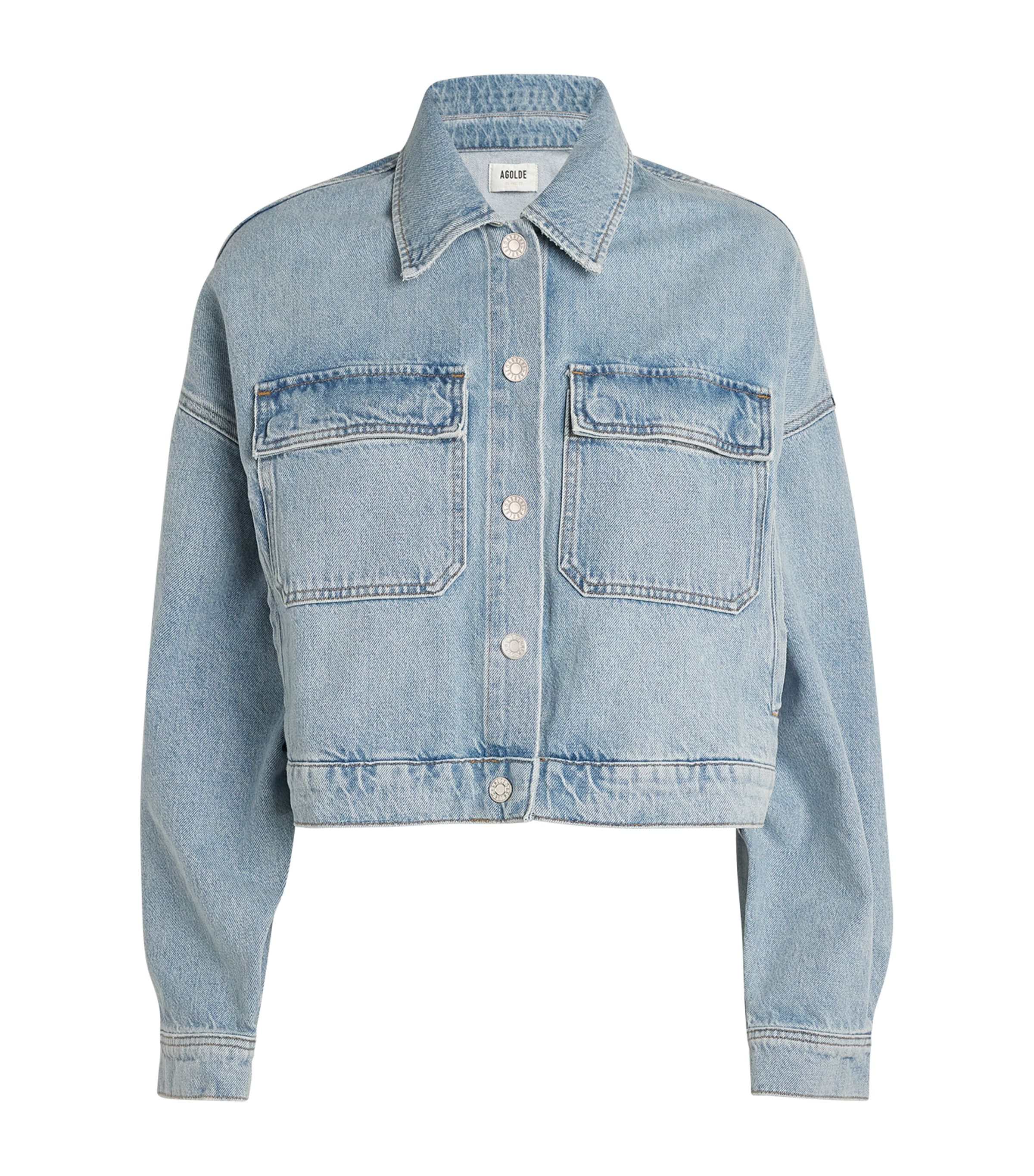 Shop Agolde Cotton Luka Jacket In Blue