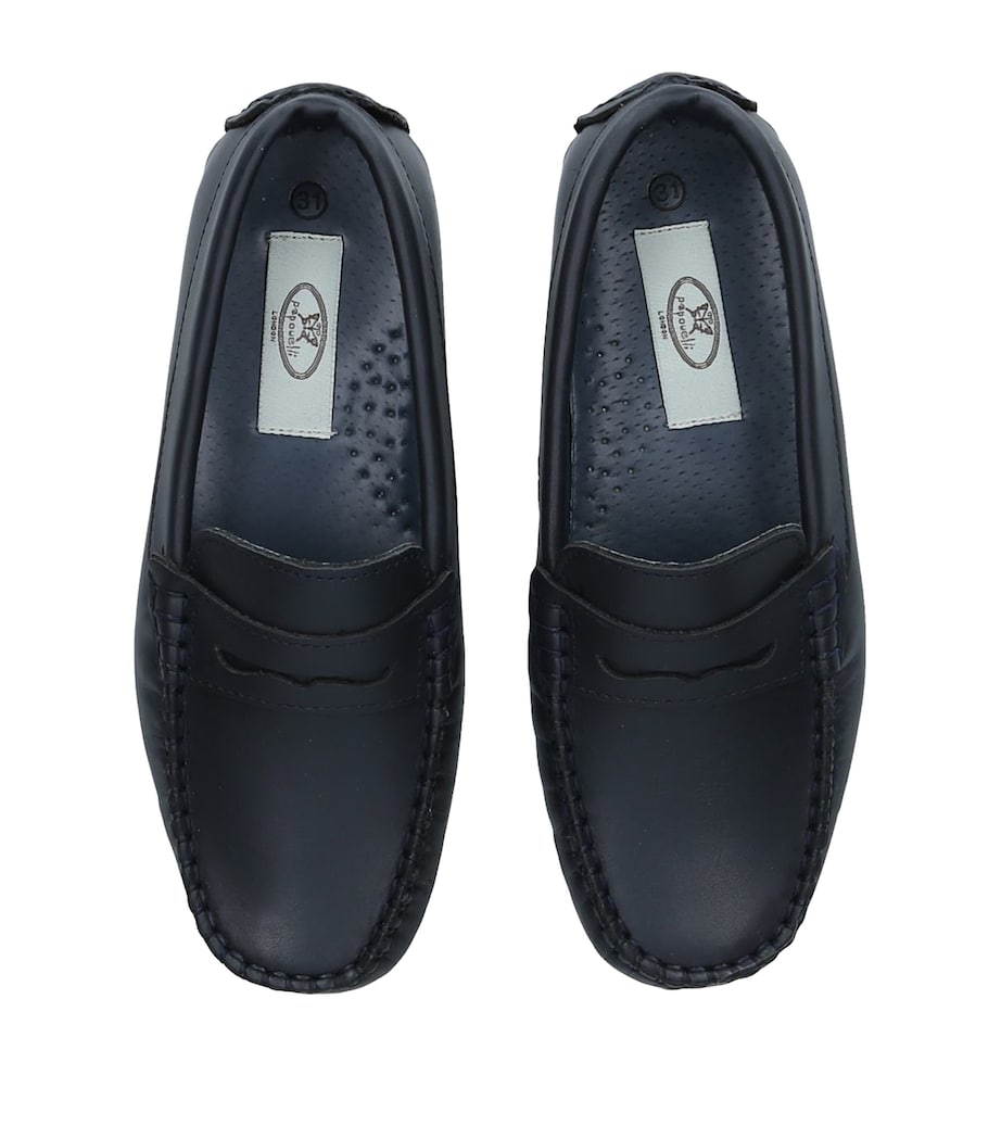 Leather Felix Loafers NAVY Image 4