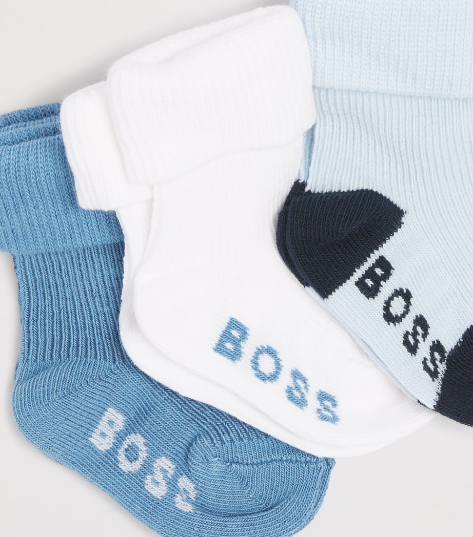 BOSS Kidswear Knitted Socks (Pack of 3) Ashleigh Blue Image 2