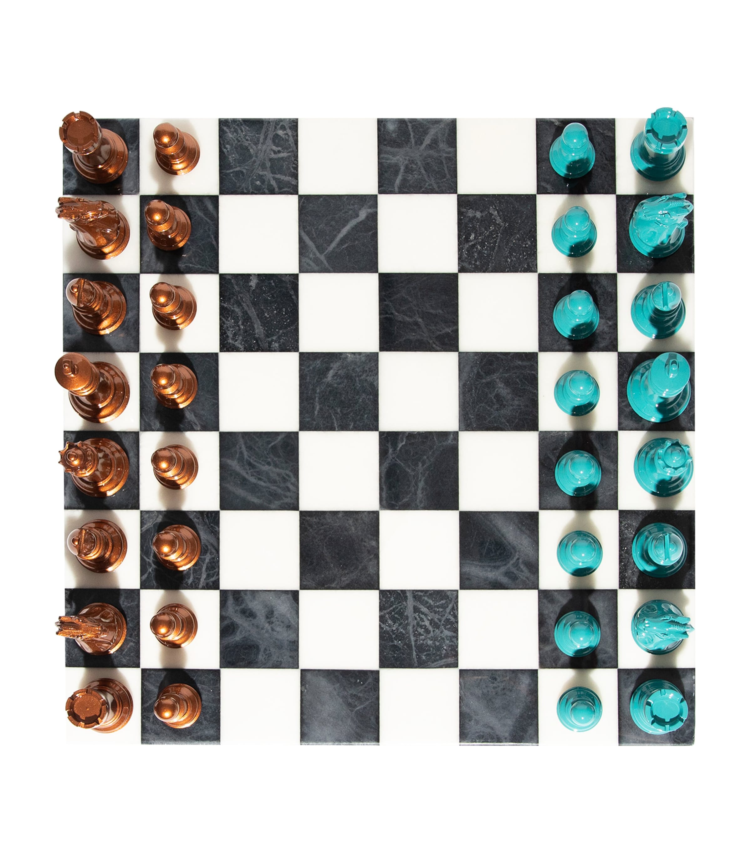 Alabaster-Board Bold Chess Set COPPER Image 4