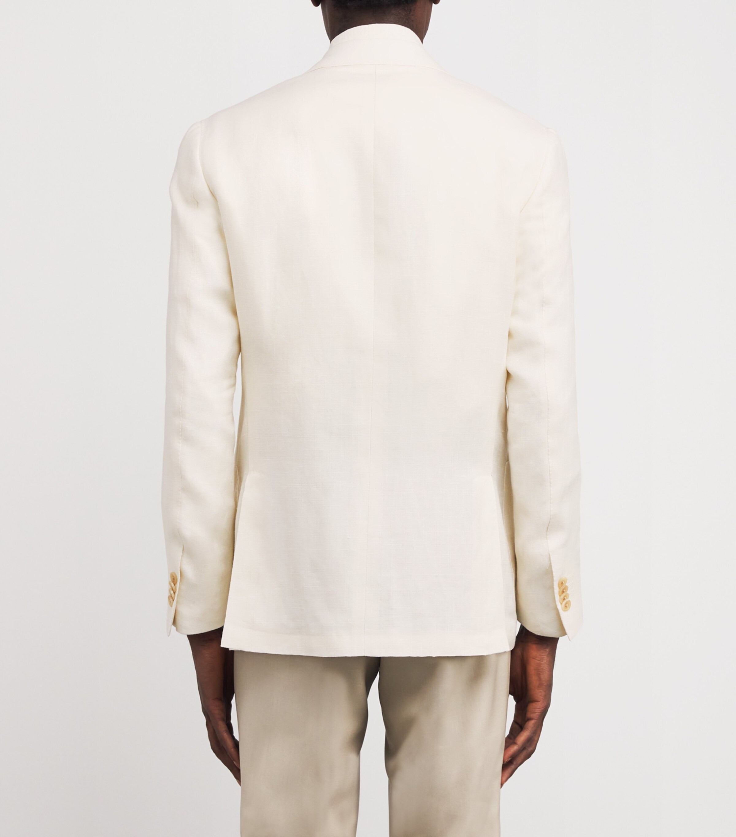 Linen-Virgin Wool Blazer 73 NATURAL/WHITE Image 4