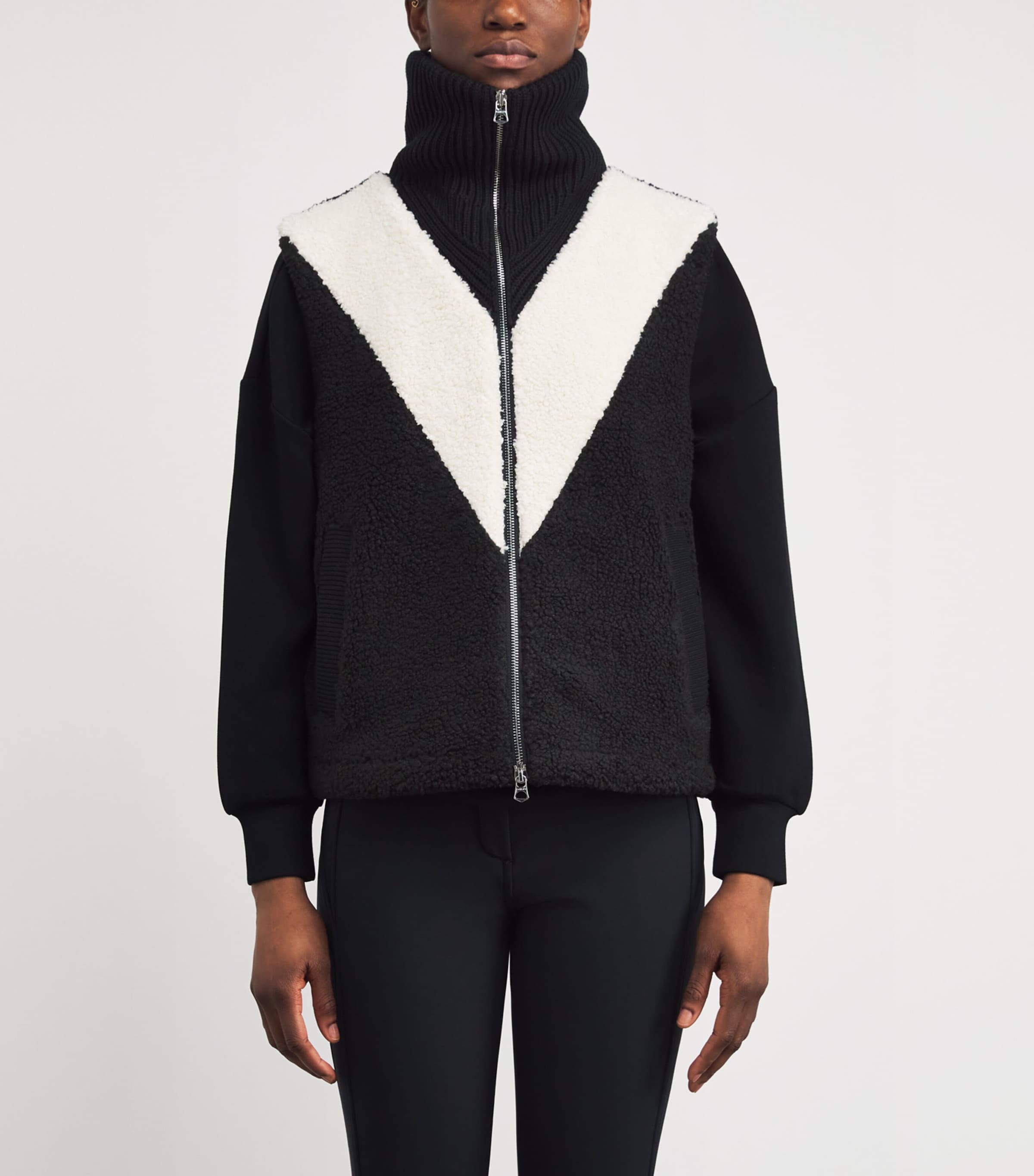 Bouclé Sherpa Caspian Gilet BLACK Image 3