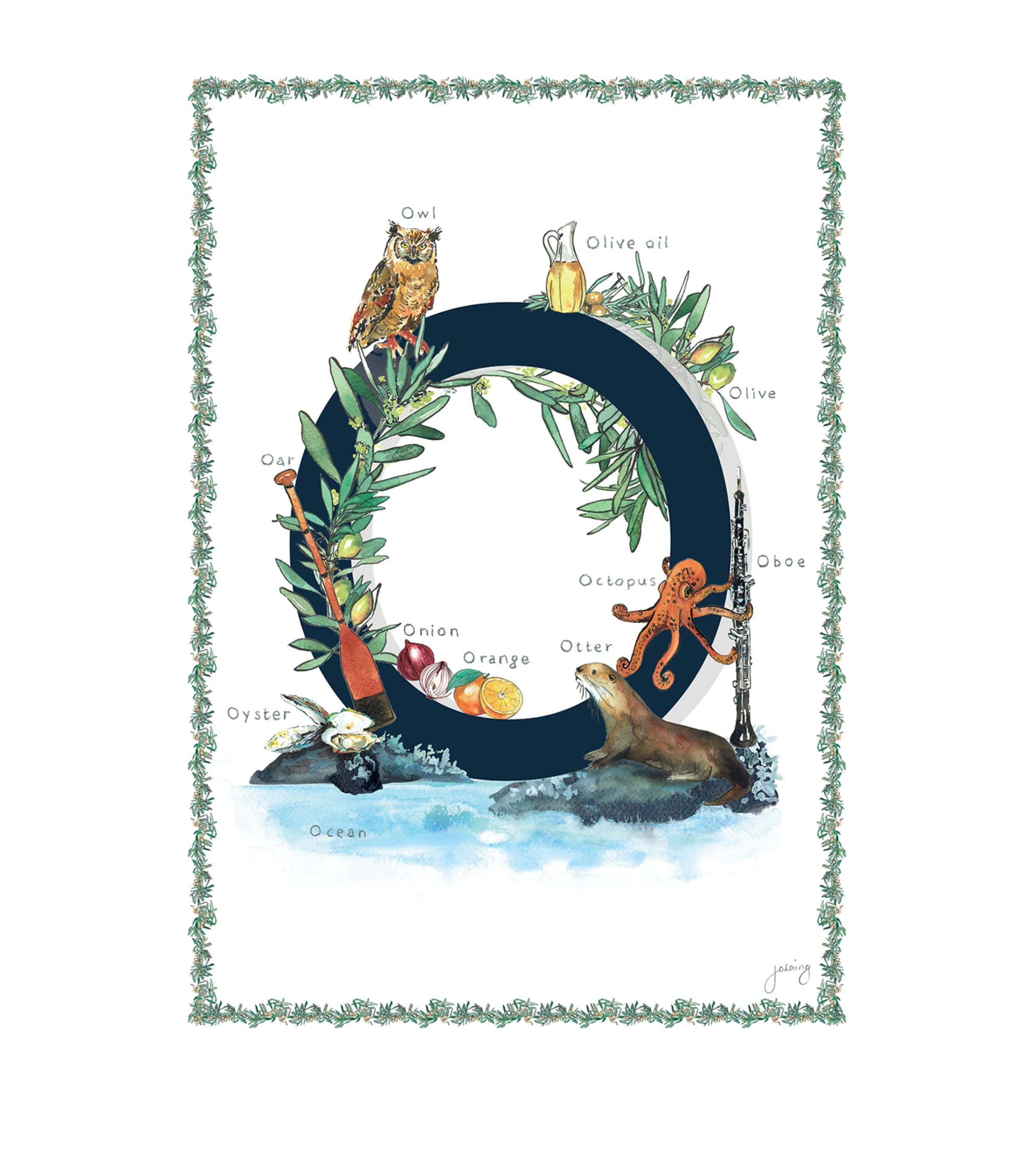 A4 Letter Print NAVY Image 1