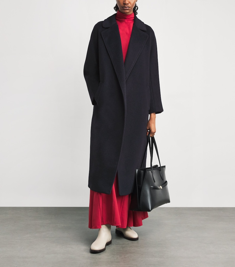 Wool-Alpaca-Blend Belted Coat NAVY Image 2