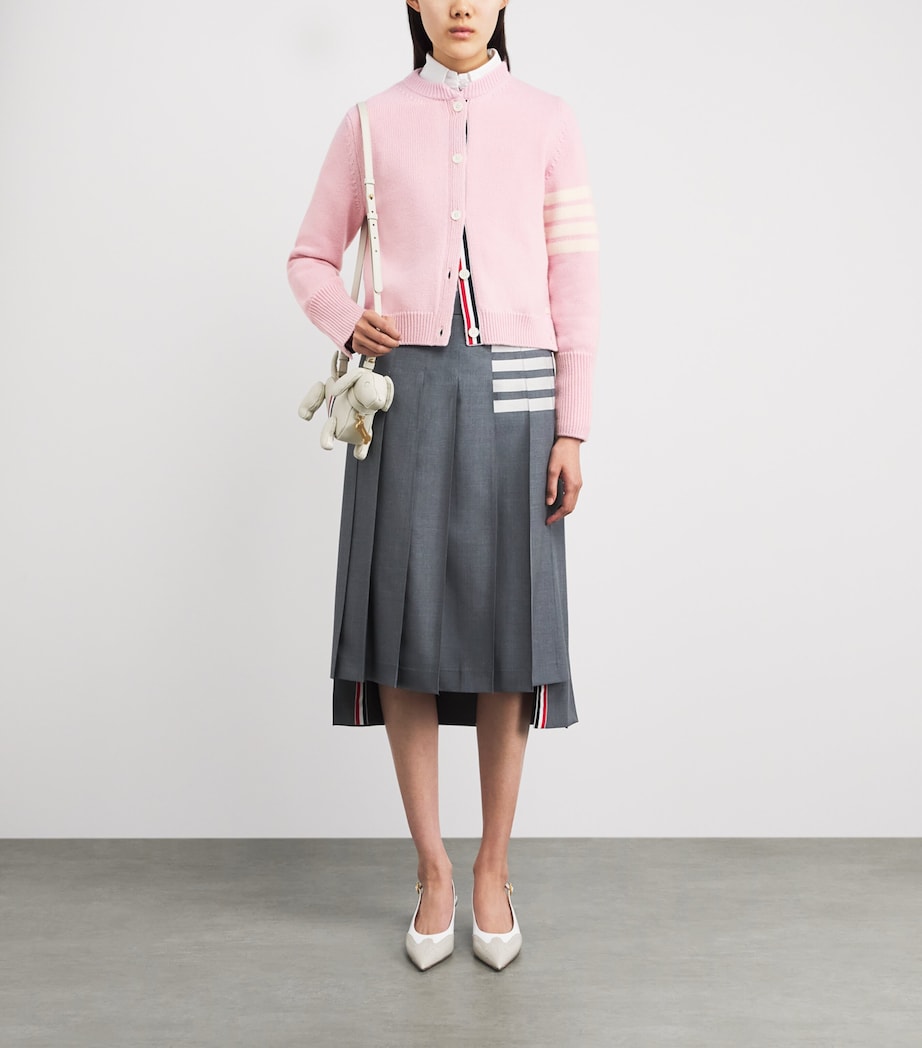 Wool Hector 4-Bar Cardigan LIGHT PINK Image 2