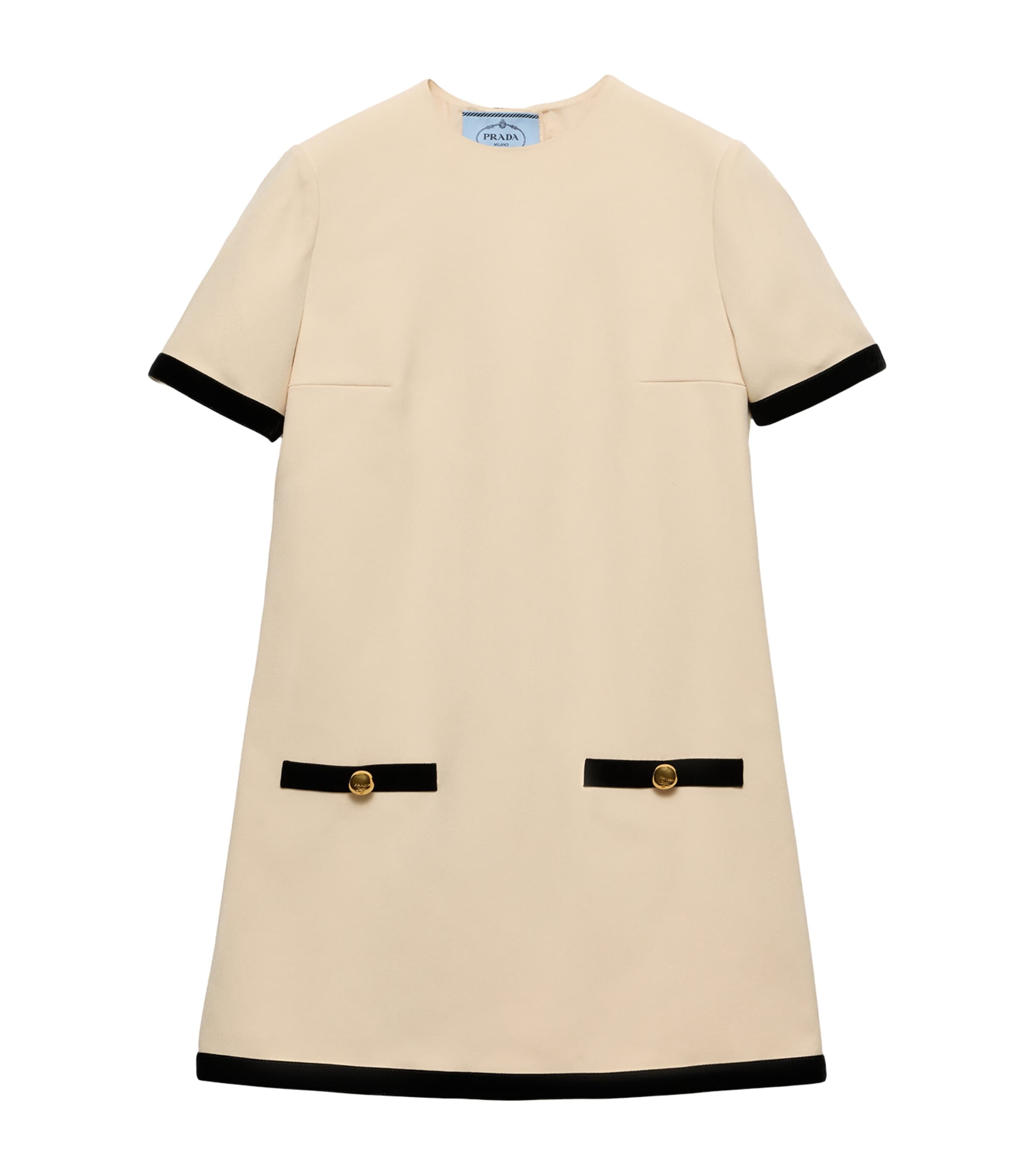 Prada Sable A-line Mini Dress In White