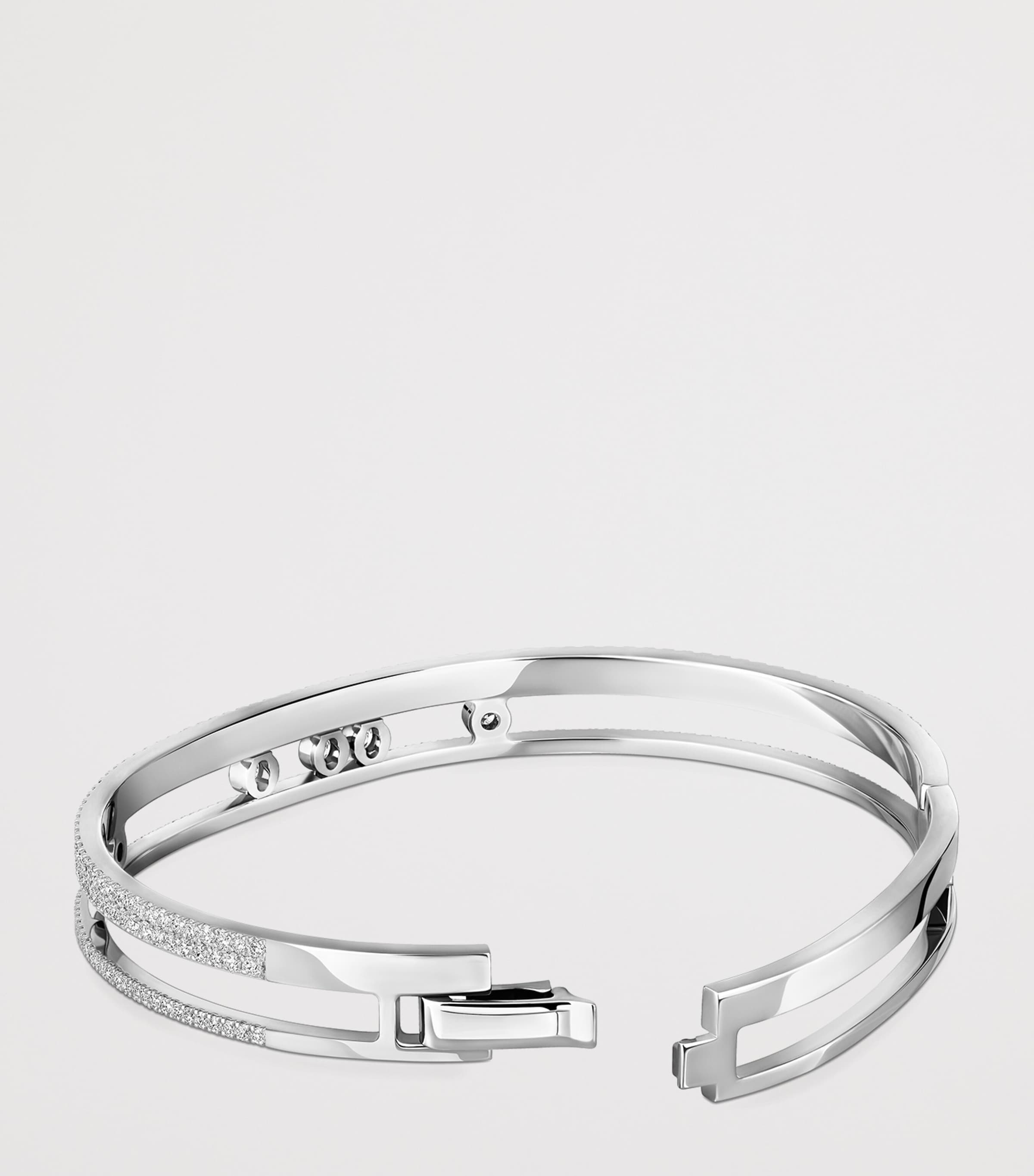Messika Move Romane White Gold and Diamond Pavé Bangle (1.75ct) White Gold Image 3