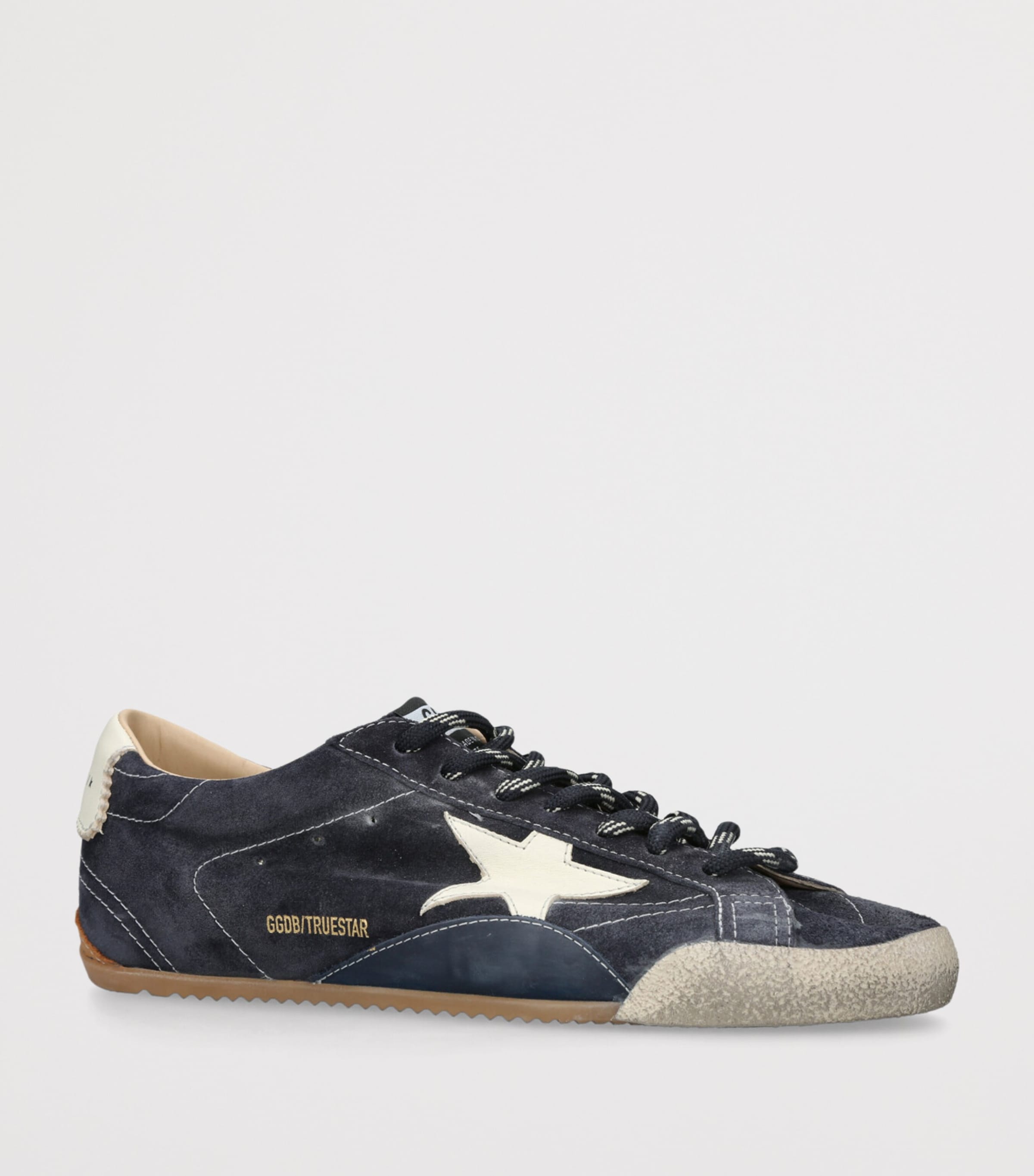 Golden Goose Suede-Leather True Star Sneakers Navy Image 3