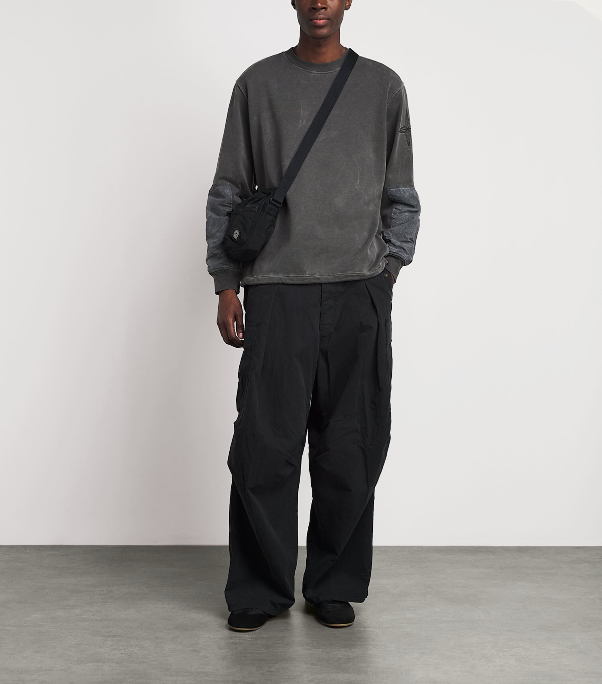 Stone Island Mens Cotton Dyed Vanisé Sweatshirt Image 2