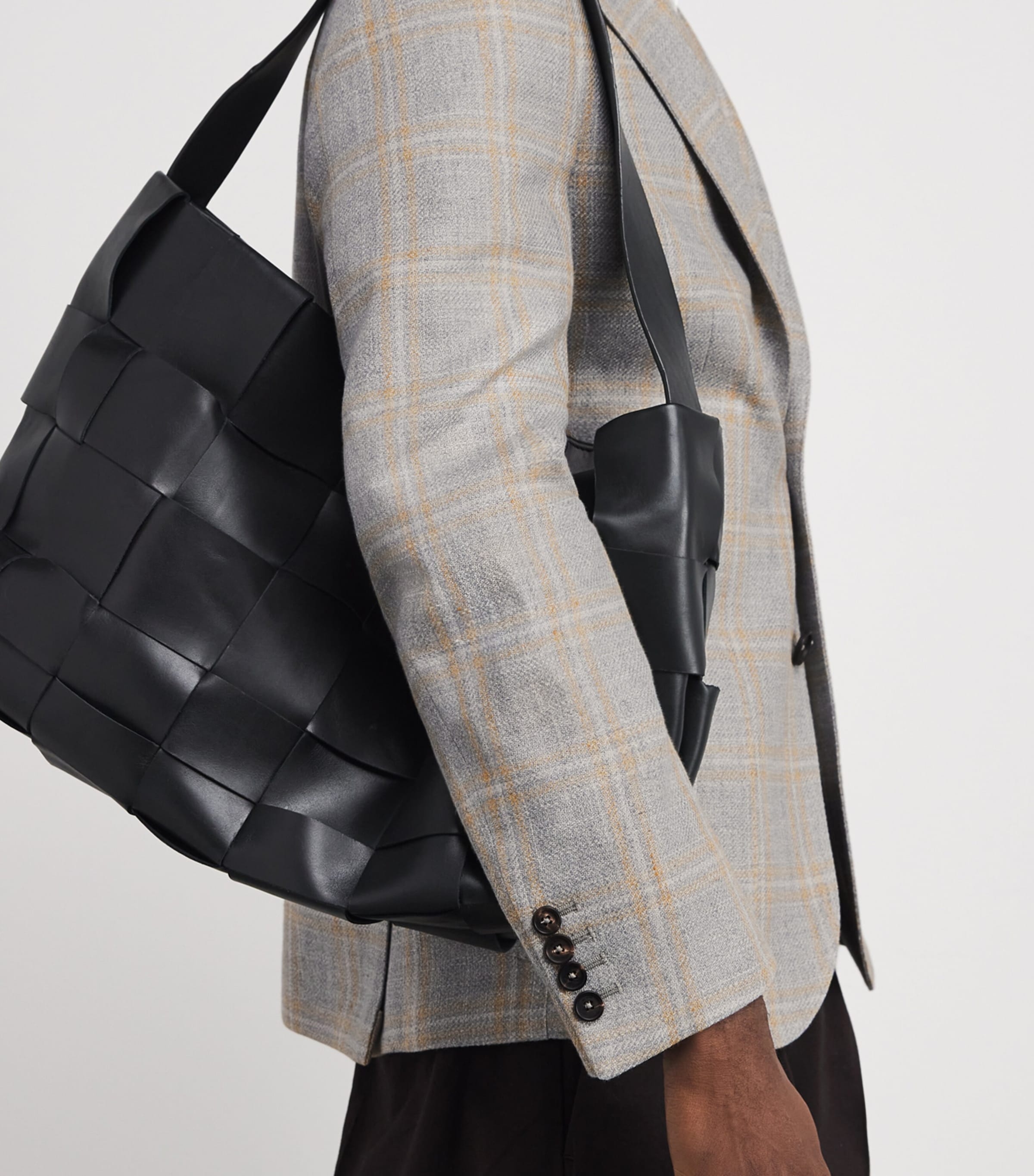 Wool-Linen Check Blazer 21 LIGHT GREY Image 6