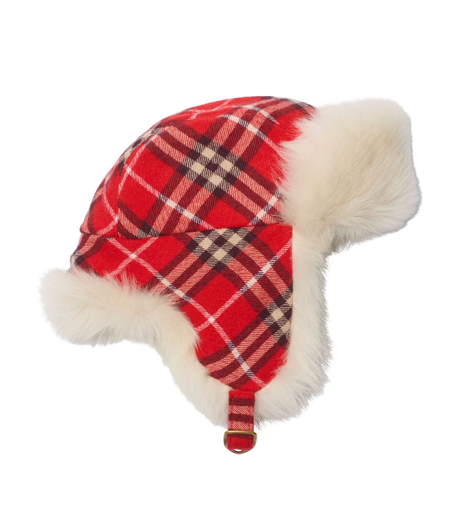 Wool Check Trapper Hat CRAYON RED IP CHECK Image 1
