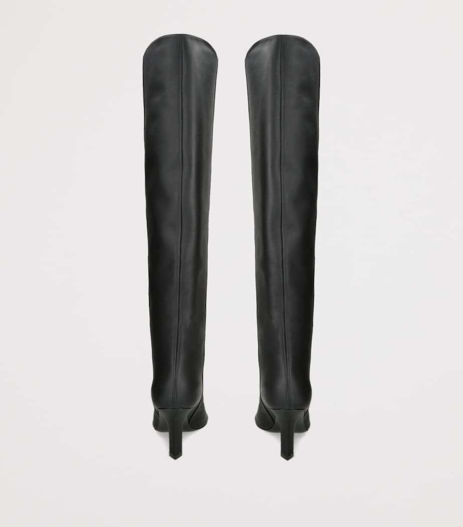 Leather Christine Knee-High Boots 80 BLACK Image 2