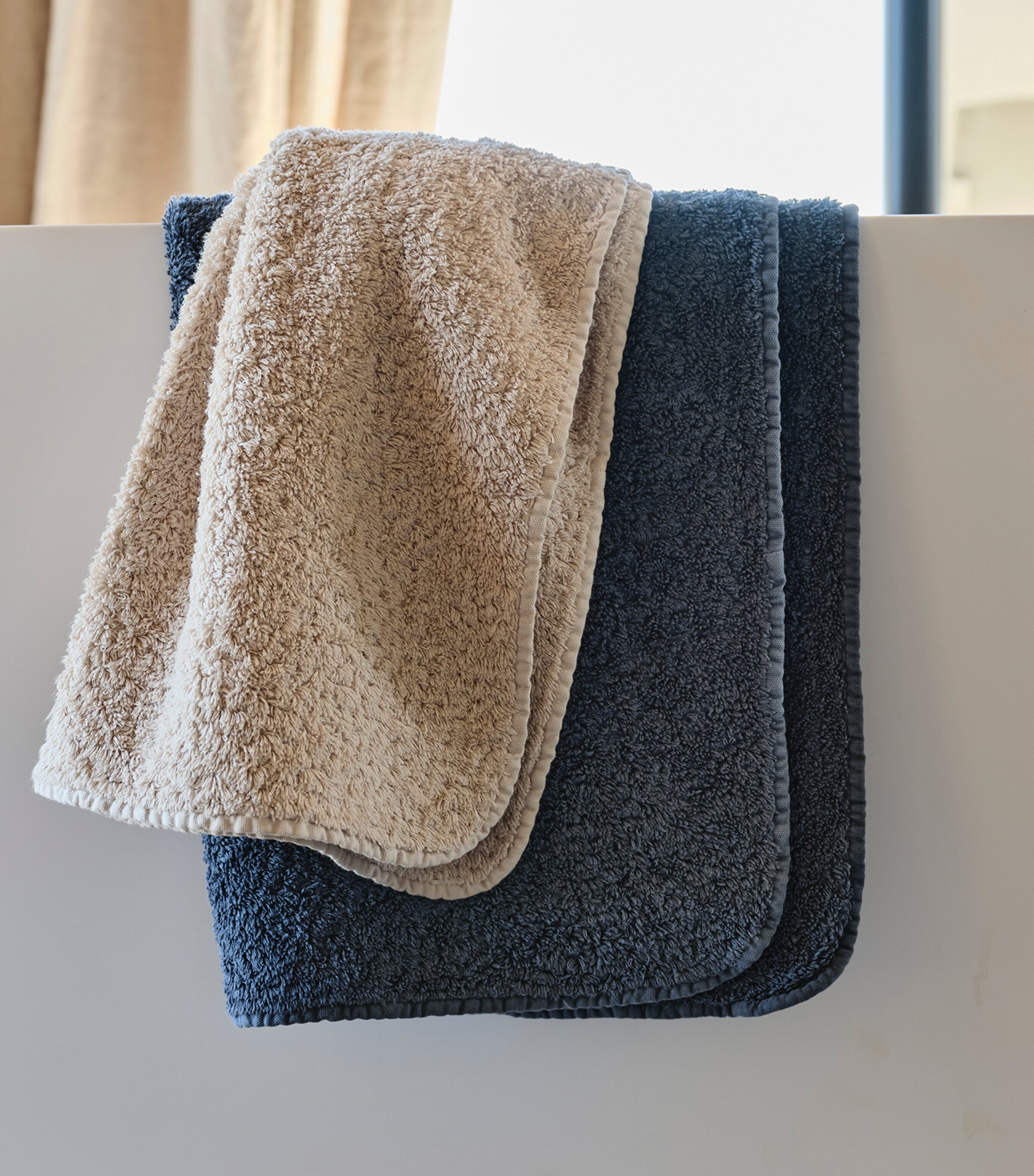 Abyss & Habidecor Egyptian Cotton Super Pile Bath Towel (70cm x 180cm) Blue Stone Image 6