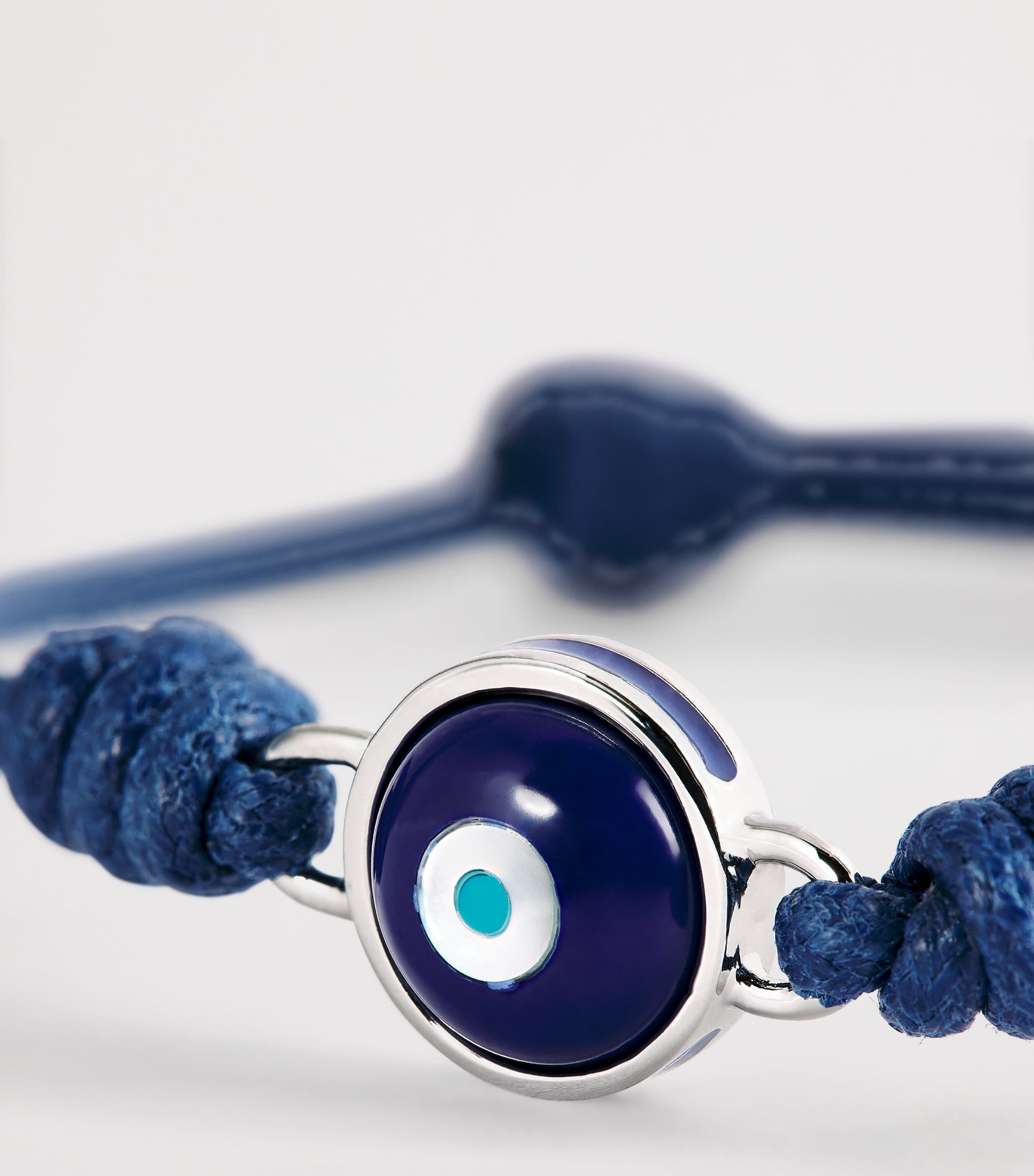 Macrame Milos Evil Eye Bracelet BLUE Image 4