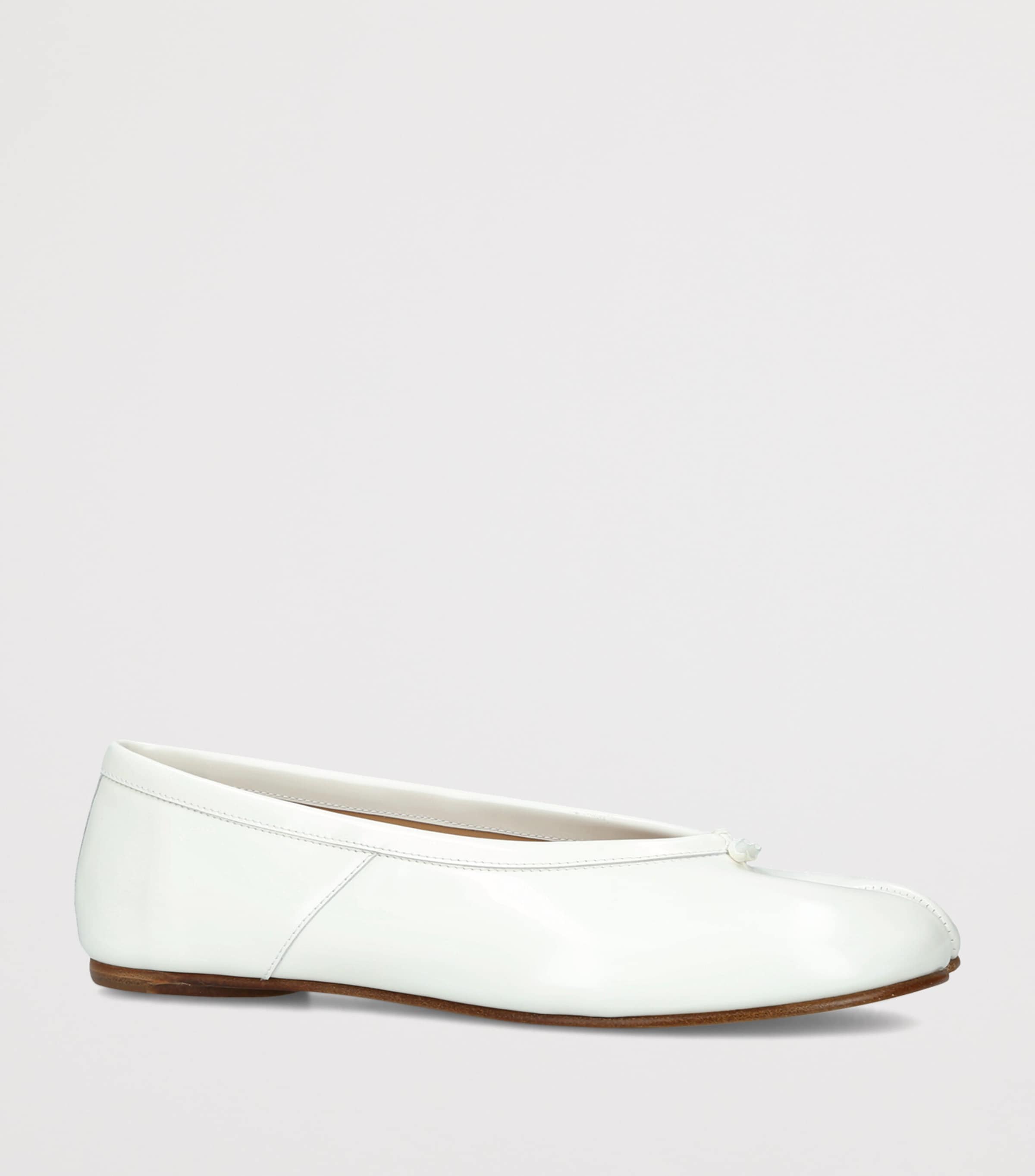Maison Margiela Leather Tabi Ballet Flats White Image 3