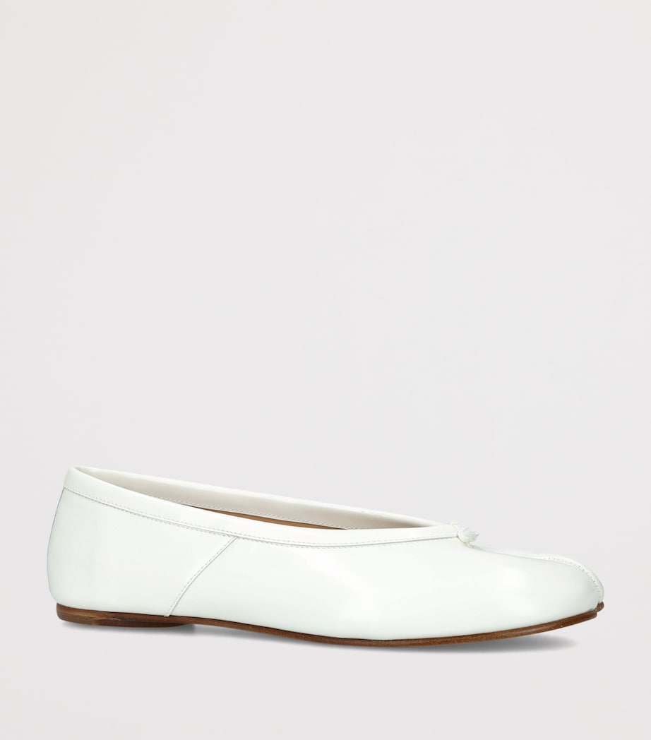Maison Margiela Leather Tabi Ballet Flats White Image 3