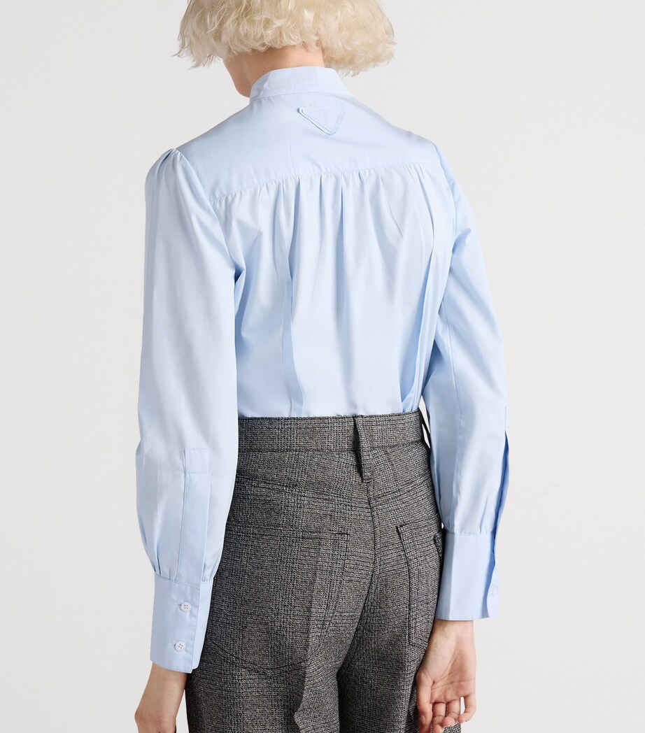 Cotton Poplin Pussybow Shirt F0M10 Image 5