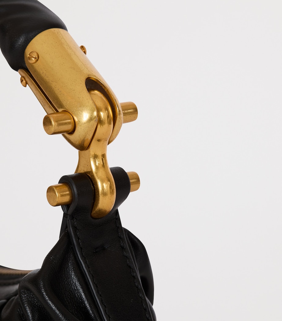 Mini Leather Ebene Top-Handle Bag 0PA NOIR Image 8