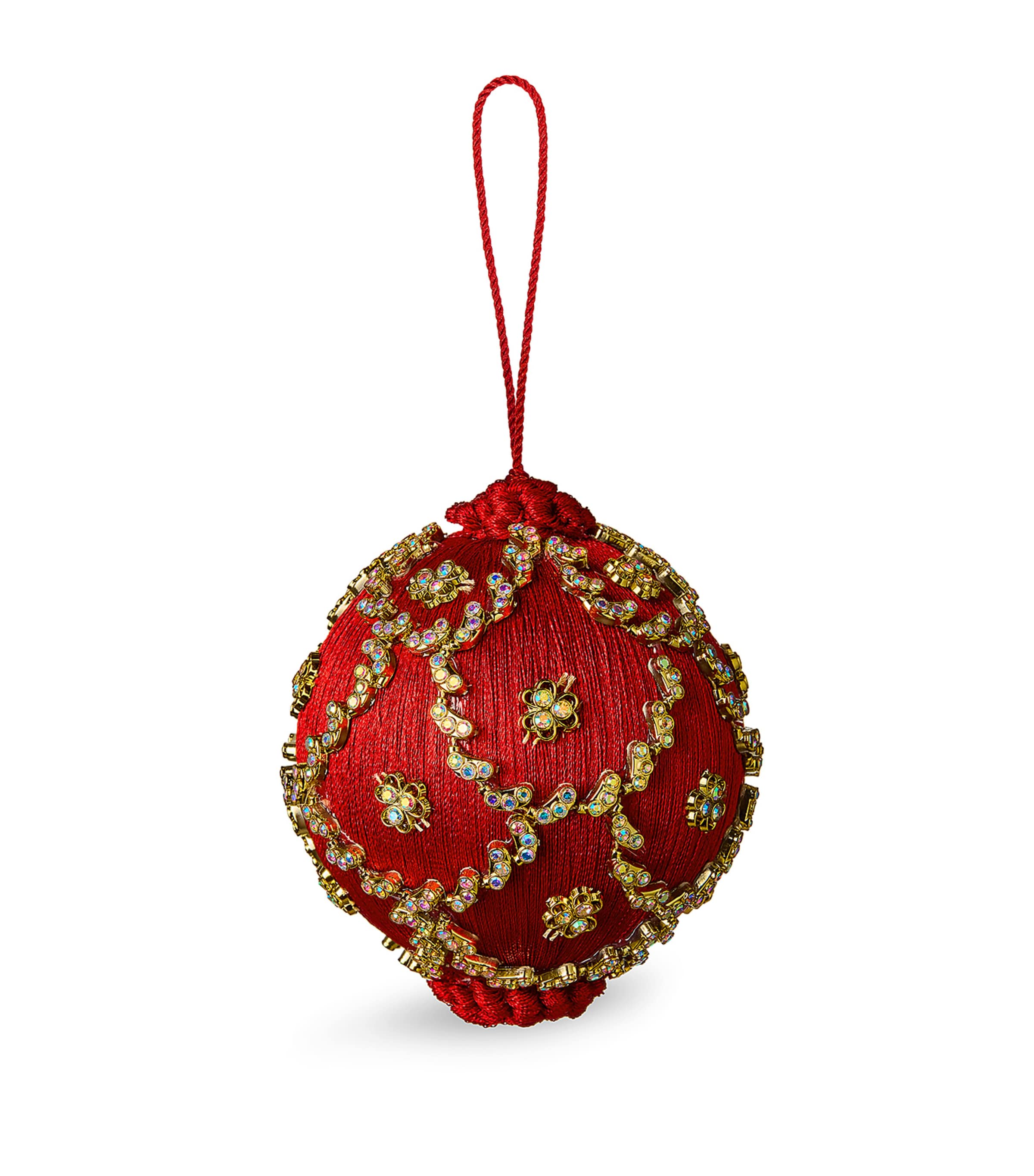 Harrods Yarn Jewel Scallop Bauble In Red