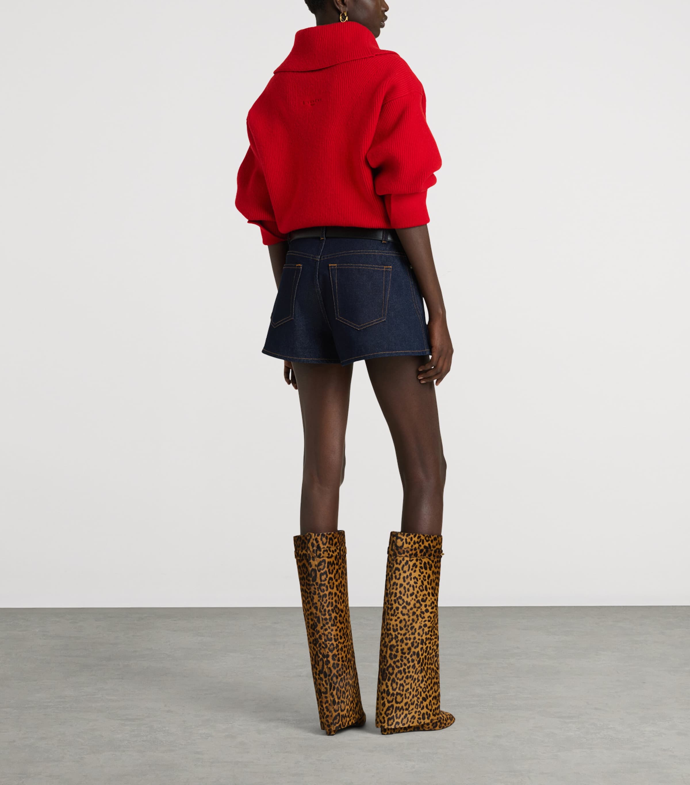 Givenchy Womens Denim Pinch Shorts Image 3